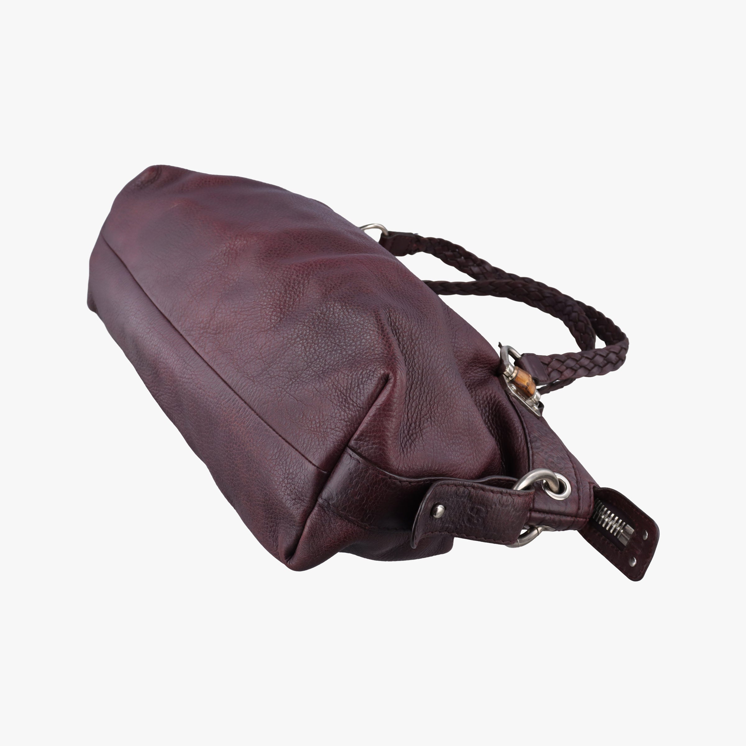 Medium Bamboo Burgundy Leather 232959 B6782858ミディアム バンブー ワインレッド レザー 232959 B6782858