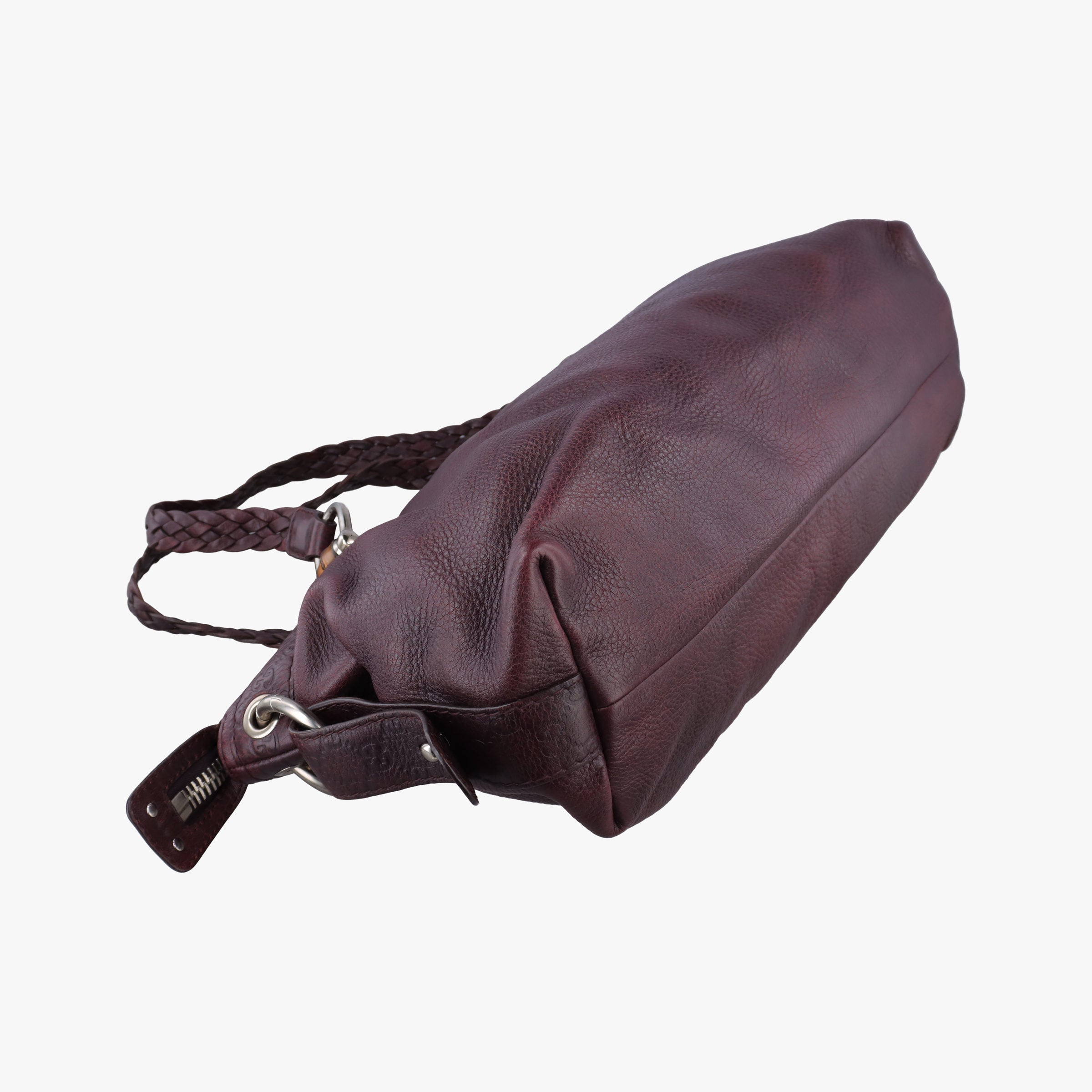 Medium Bamboo Burgundy Leather 232959 B6782858ミディアム バンブー ワインレッド レザー 232959 B6782858
