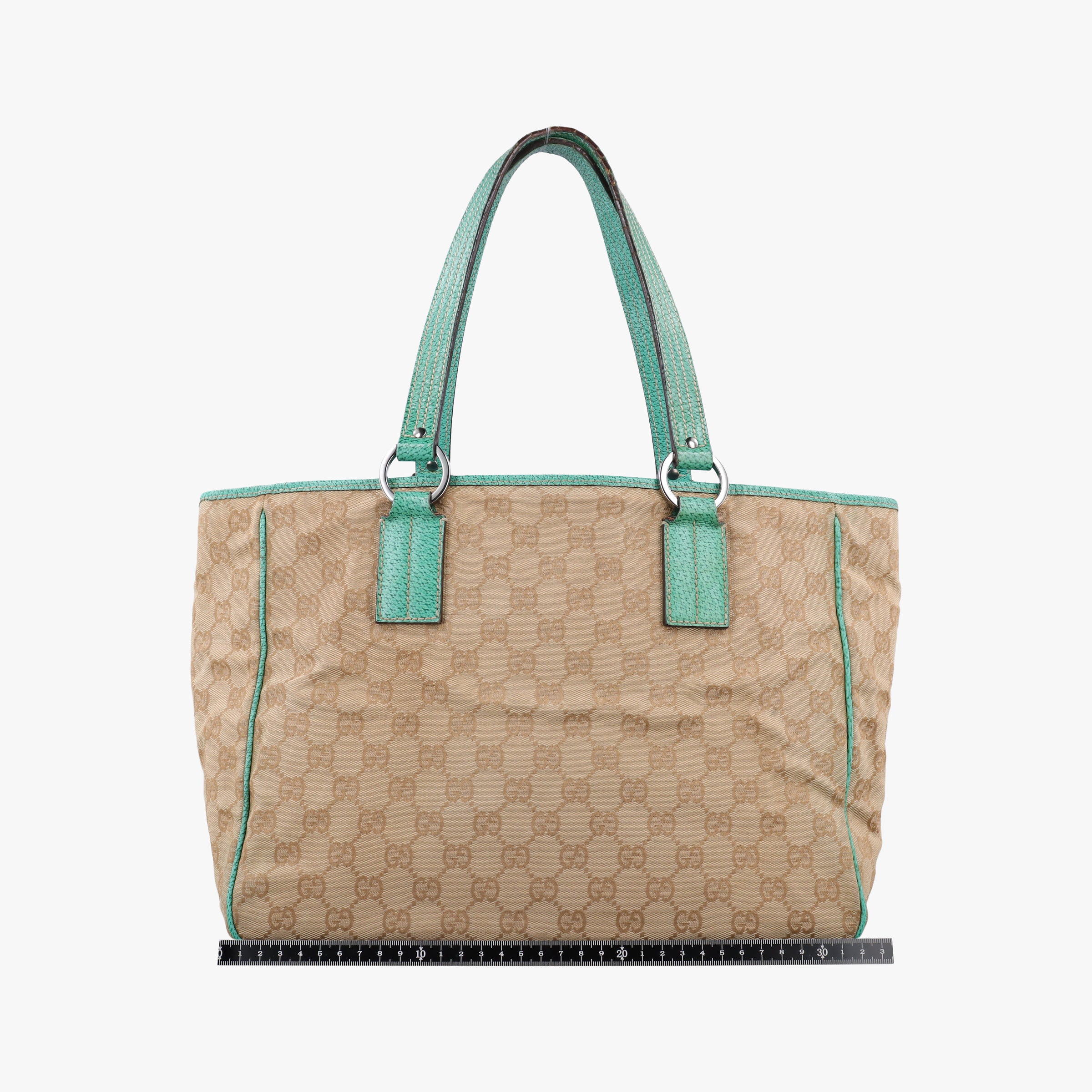 GG Canvas Tote Beige × Green canvas×leather 113017 GGキャンバス トート ベージュ x グリーン キャンバス×レザー 113017