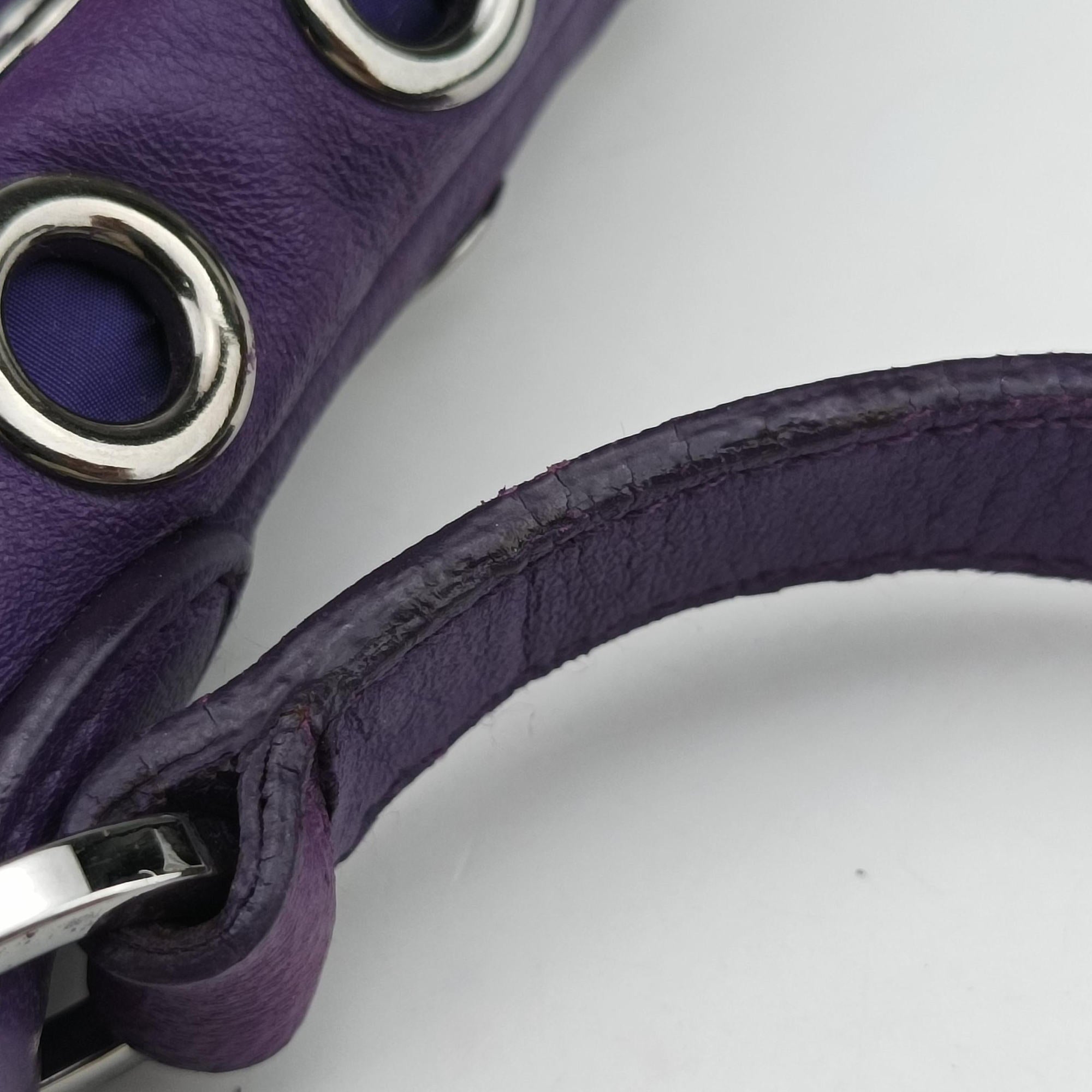 Grommet Mini Jewel Embellished Drawstring Bucket Purple lambskin 197/Bグロメットミニ ジュエルエンベリッシュド ドローストリング バケット パープル ラムスキン 197/B