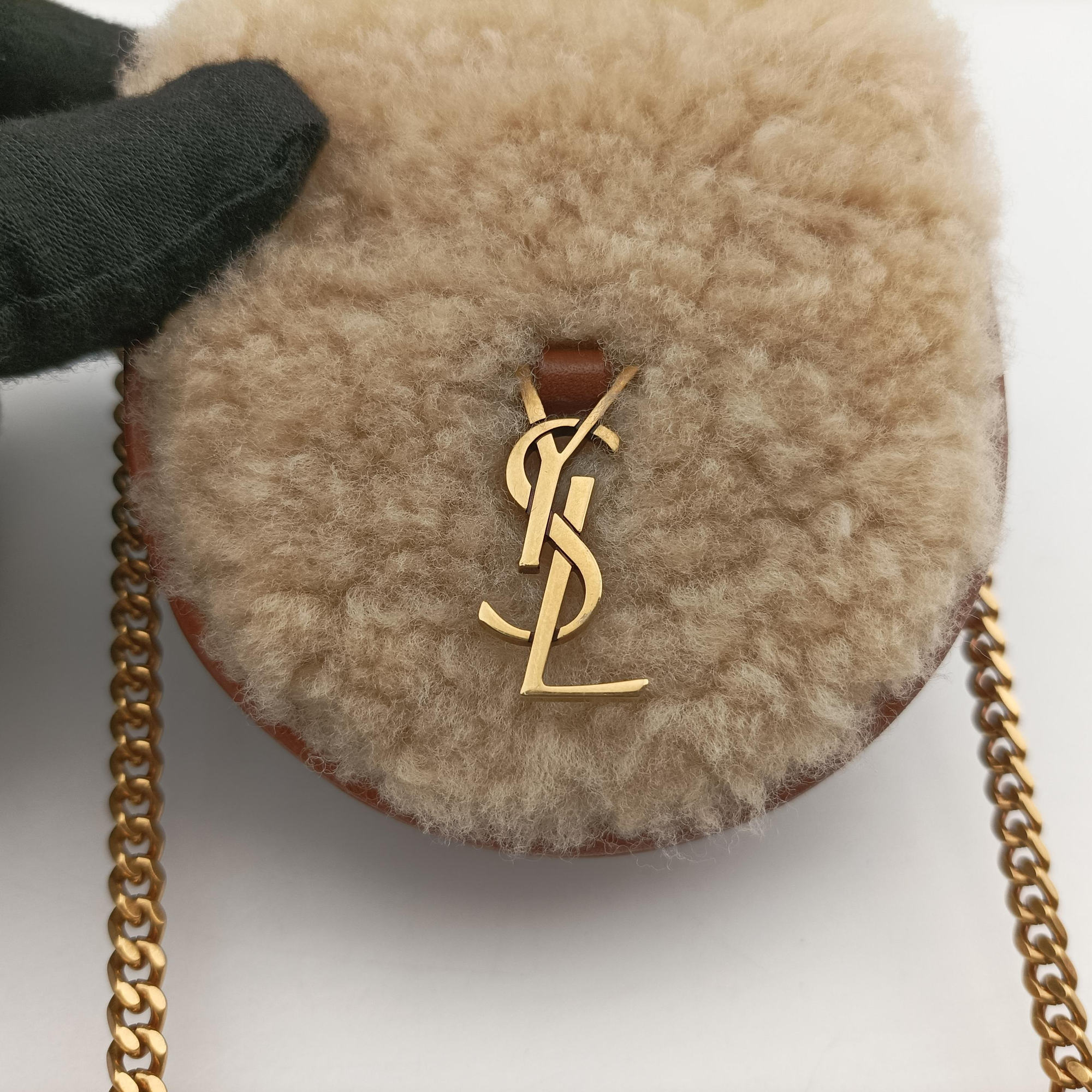 Le K Baby Satchel Brown Shearling x Leather 657818 GLB657818.0621ル K ベビーサッチェル ブラウン シアリング×レザー 657818 GLB657818.0621