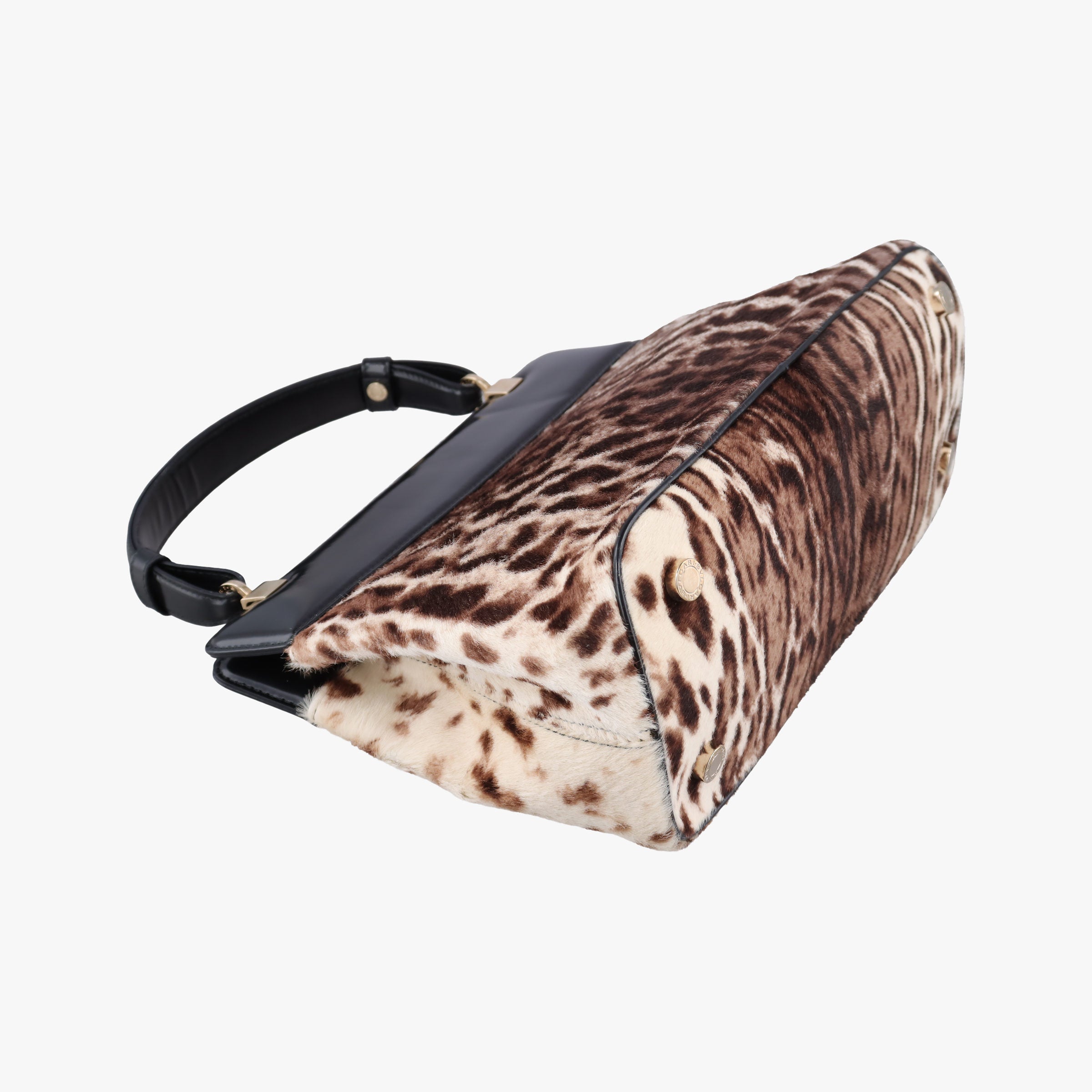 Leopard Print Black Leather× Fur 17763570レオパード 豹柄 ブラック レザー ×ファー 17763570