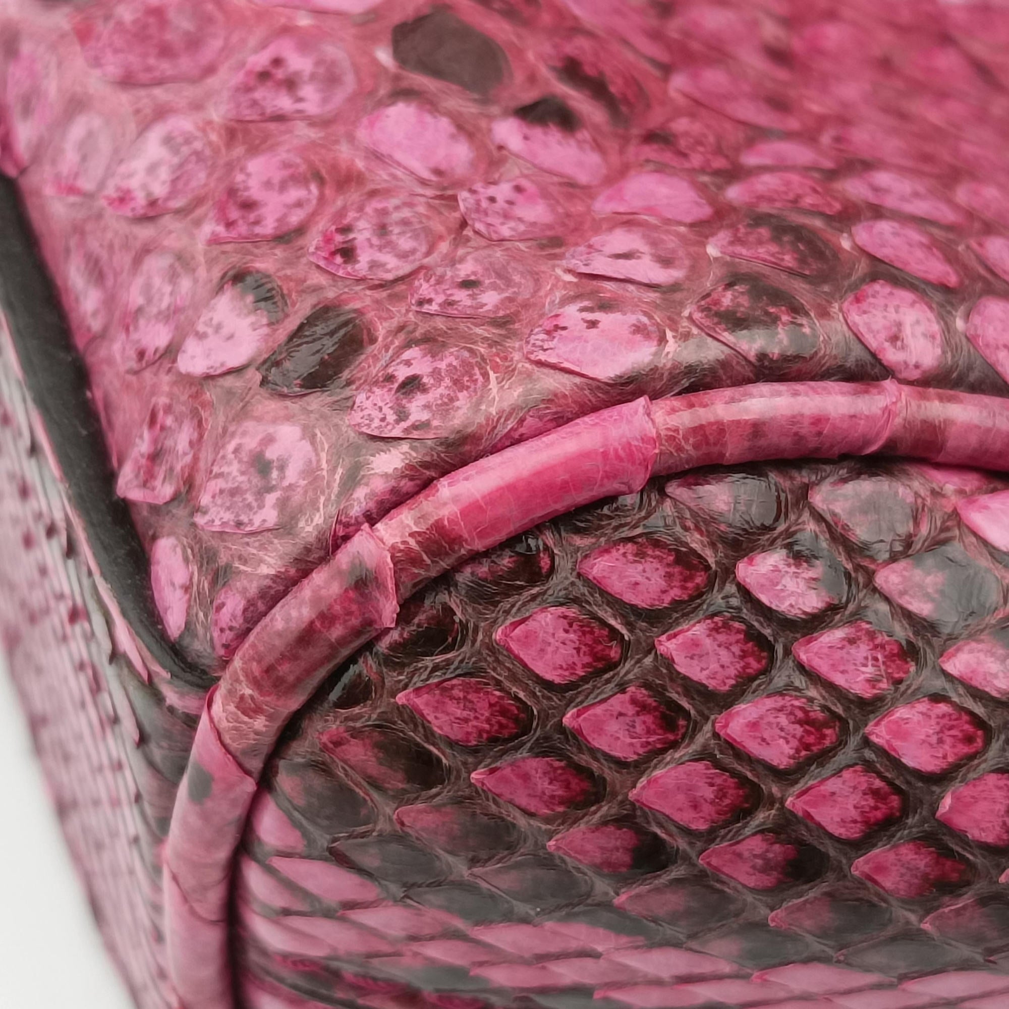 Exotic Leather Sicily Red×Black snakeskin エキゾチックレザー シシリー レッド×ブラック ヘビ革