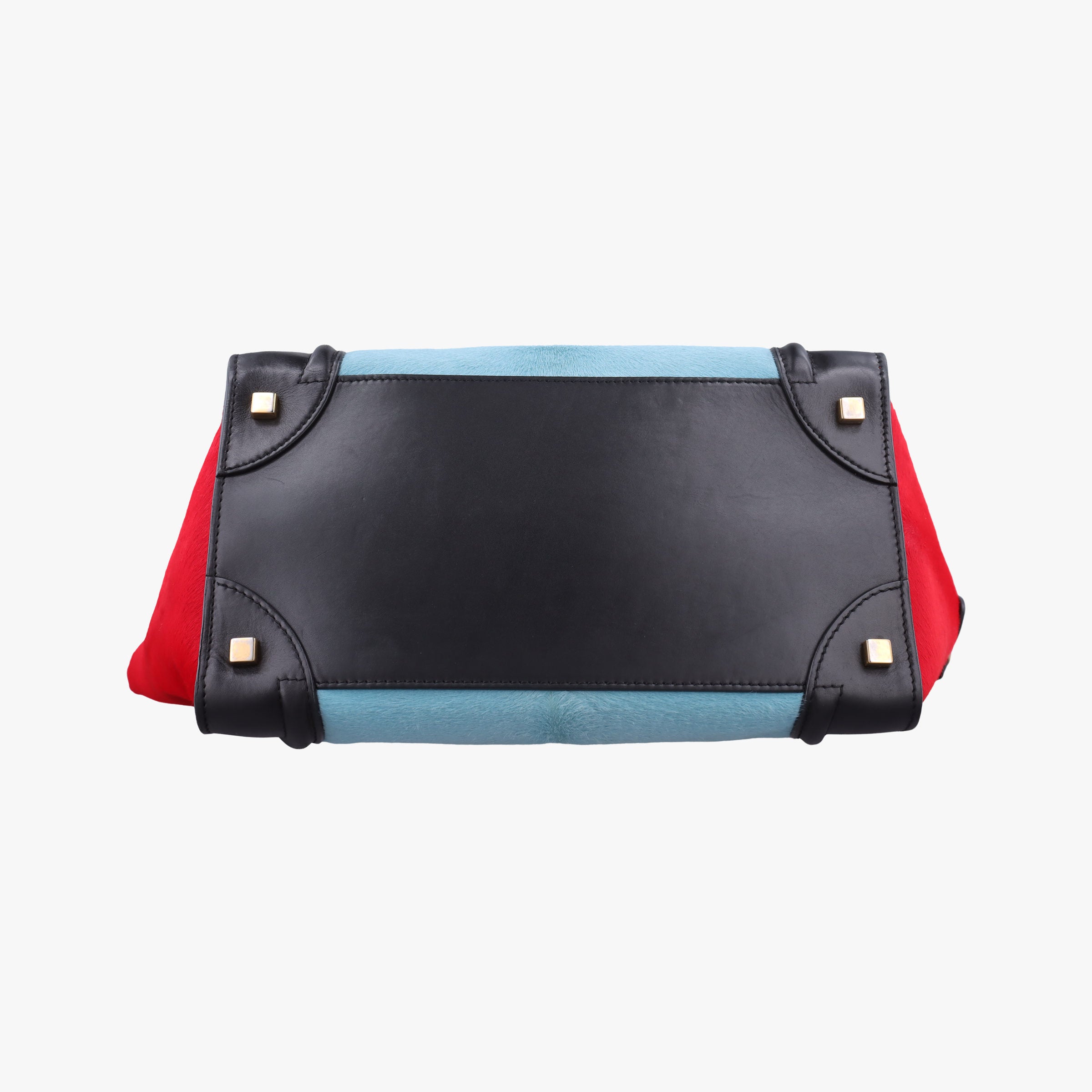 Luggage Mini Shopper Black×Blue×Red Leather×Ponyhair U-GA-0123ラゲージミニショッパー ブラック×ブルー×レッド レザー×ハラコ U-GA-0123