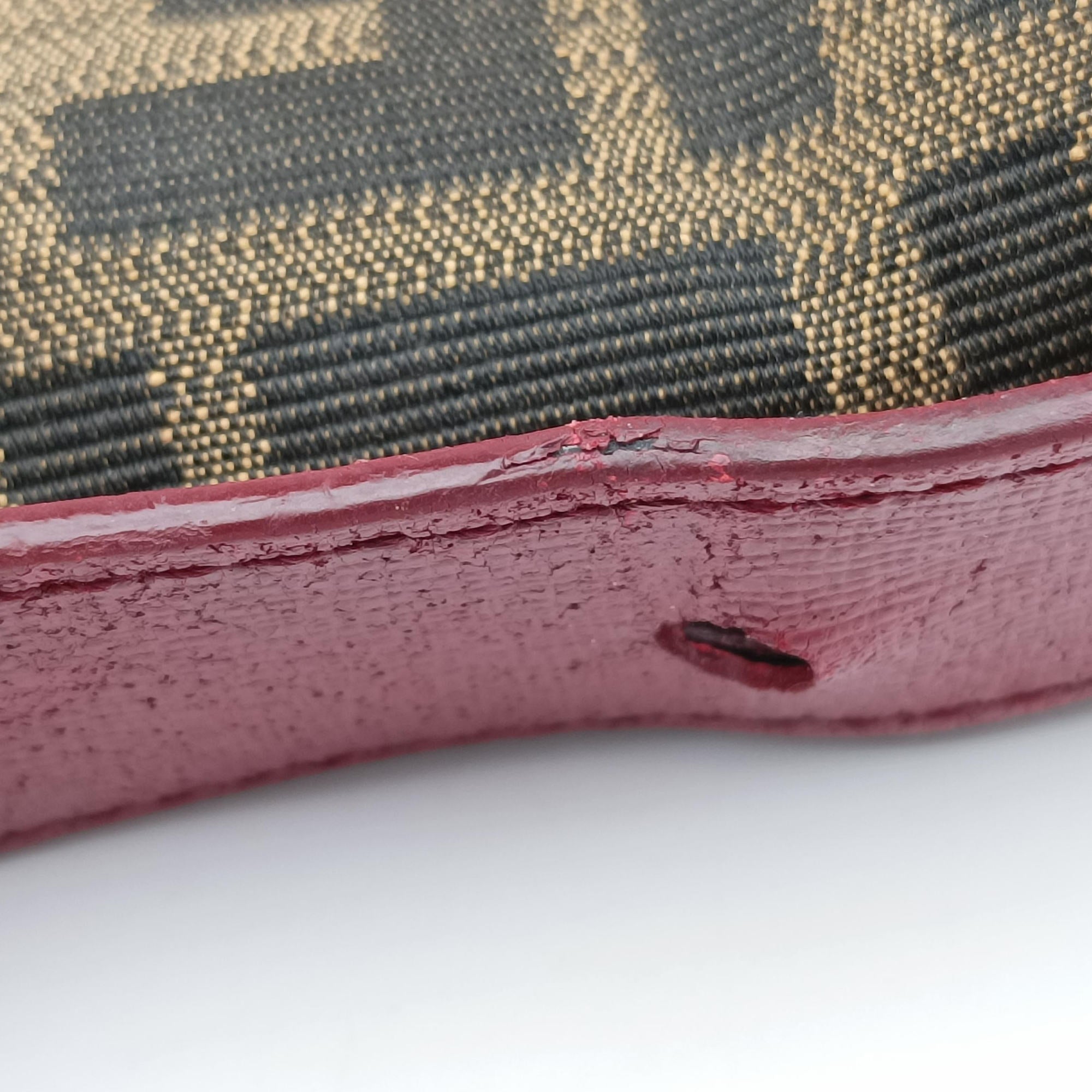 Baguette Zucchino Brown × Red canvas×leather 8BT180 8BT180-FQ8 119-2566マンマバケット ズッキーノ柄 ブラウン × レッド キャンバス×レザー 8BT180 8BT180-FQ8 119-2566
