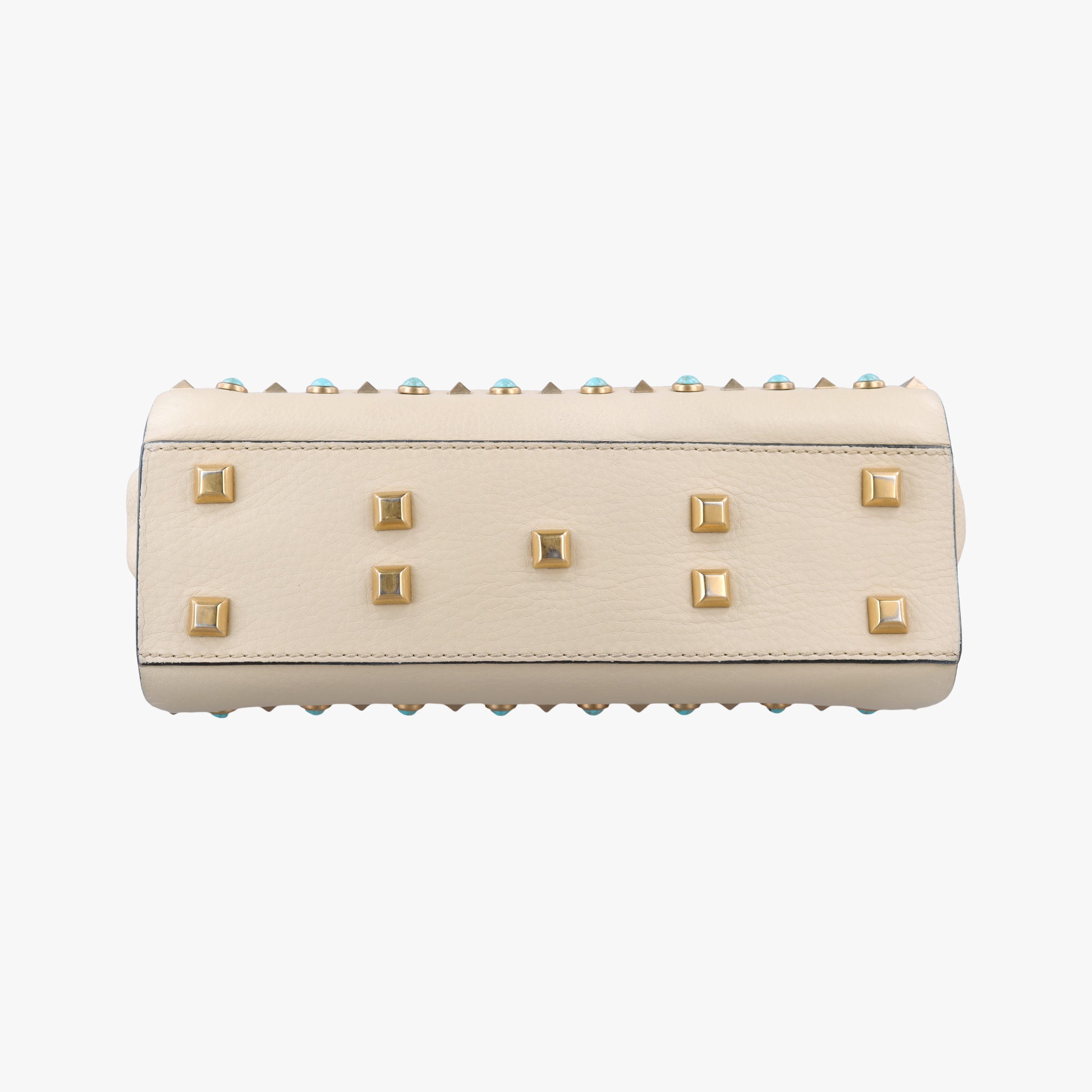 My Rockstud Rolling Flap Top Handle White Leather BL-K997VQ20マイ ロックスタッズ ローリング ホワイト レザー BL-K997VQ20