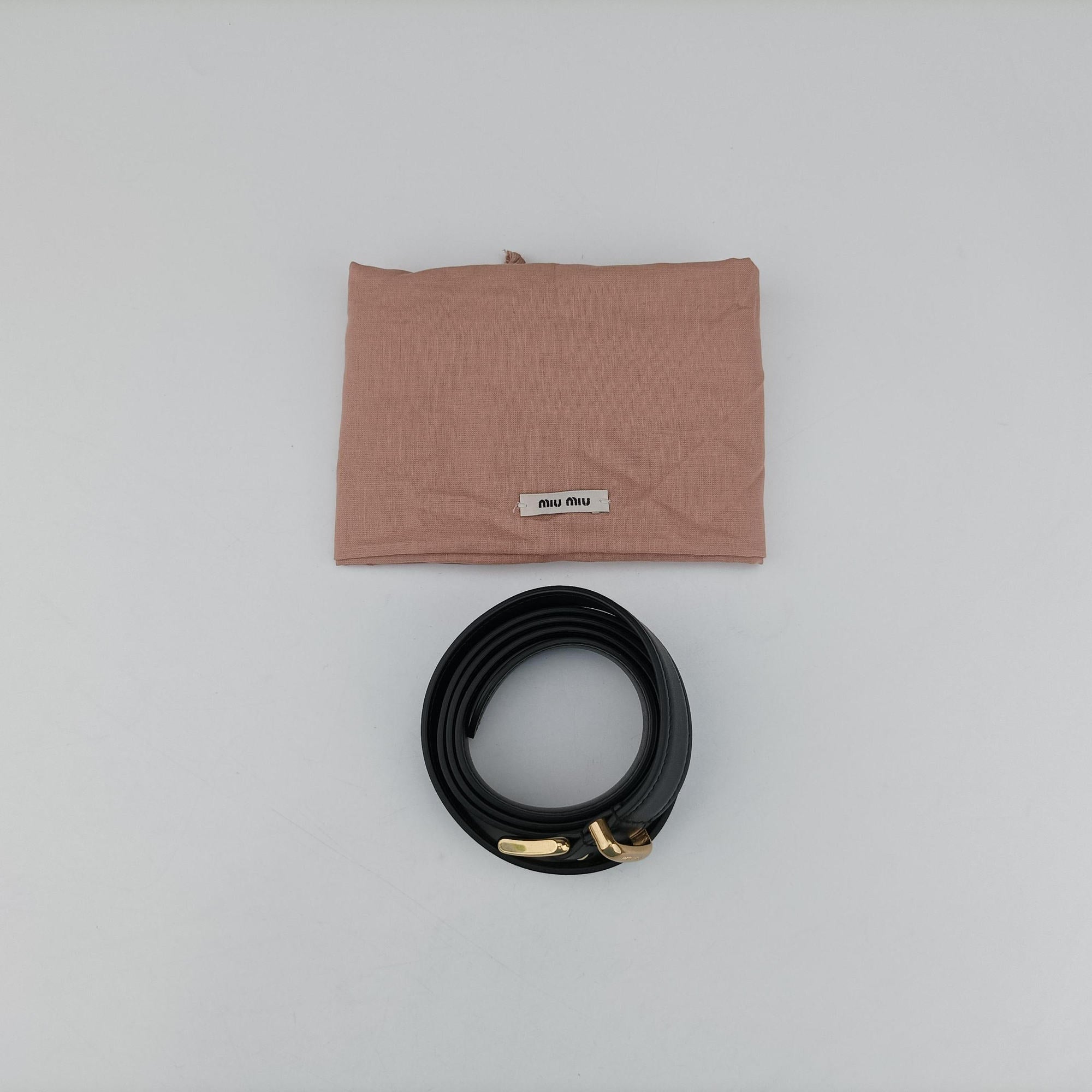 Logo belt Black leather DNP104ロゴベルト ブラック レザー DNP104
