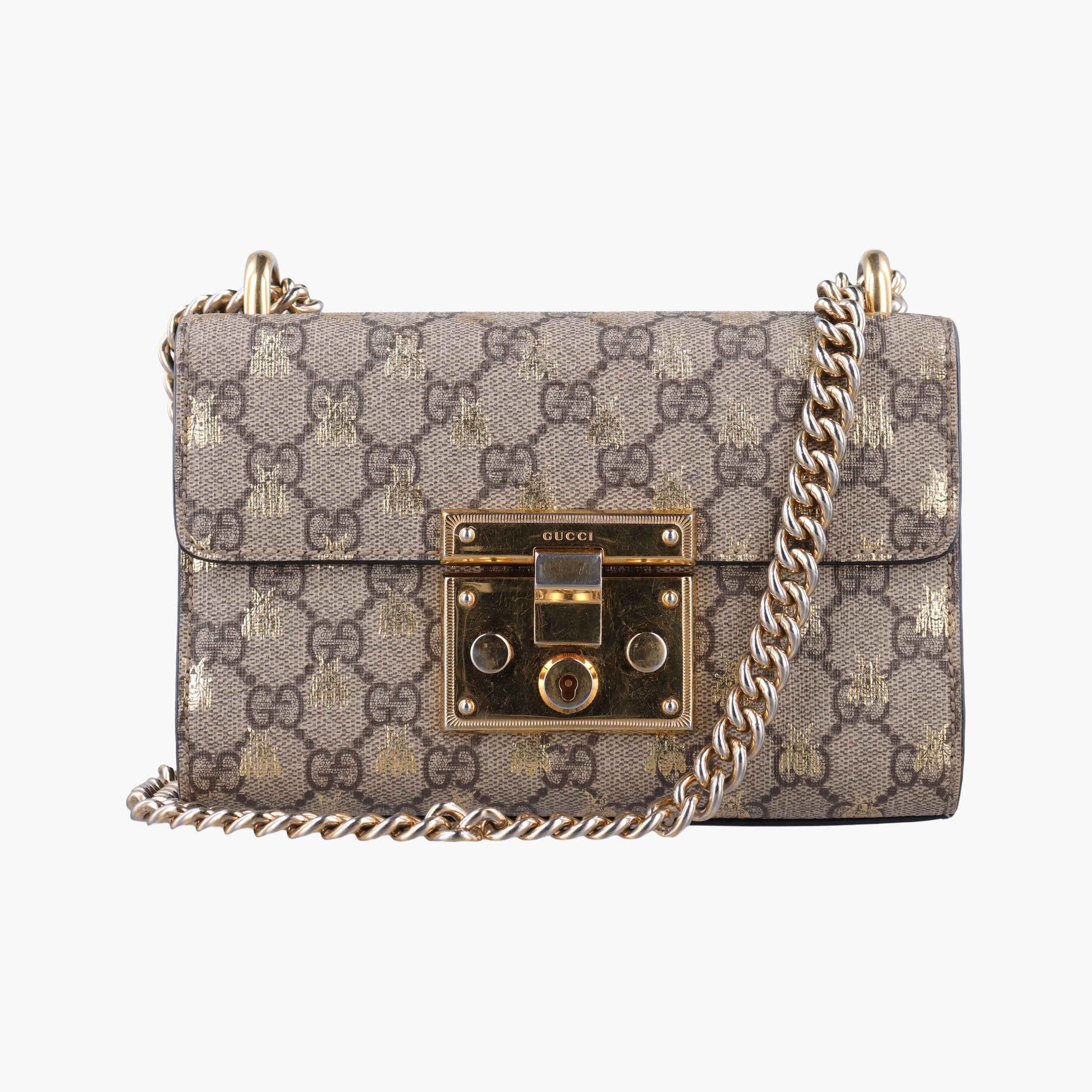 Padlock Beige x Black PVC coated canvas x leather 409487 D031718325パドロック ベージュxブラック PVCコーティングキャンバスxレザー 409487 D031718325