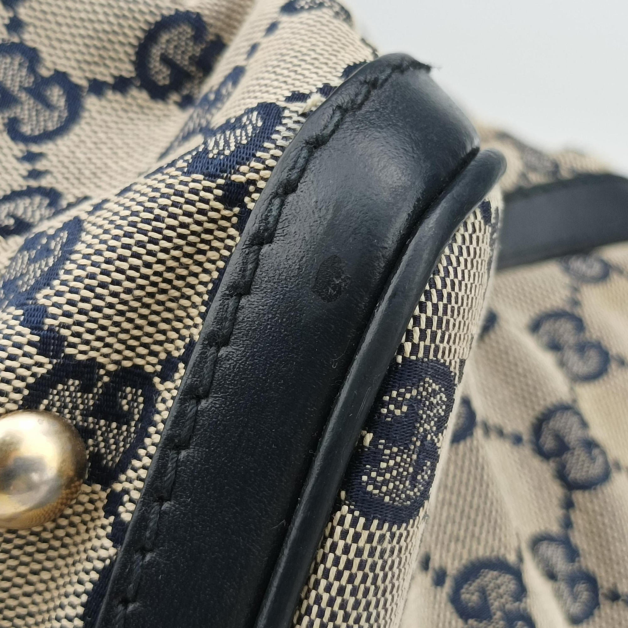 Sherry Line Navy×red×beige canvas×leather 247205 F010191317シェリーライン ネイビー×レッド×ベージュ キャンバス×レザー 247205 F010191317