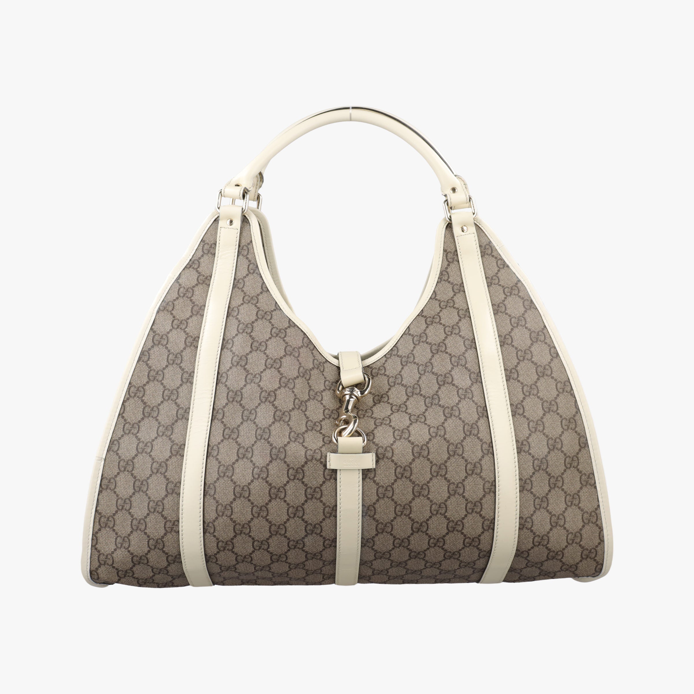 New Jackie Brown×White PVC coated canvas×Leather 203493 G6563133ニュージャッキー ブラウン×ホワイト PVCコーティングキャンバス×レザー 203493 G6563133