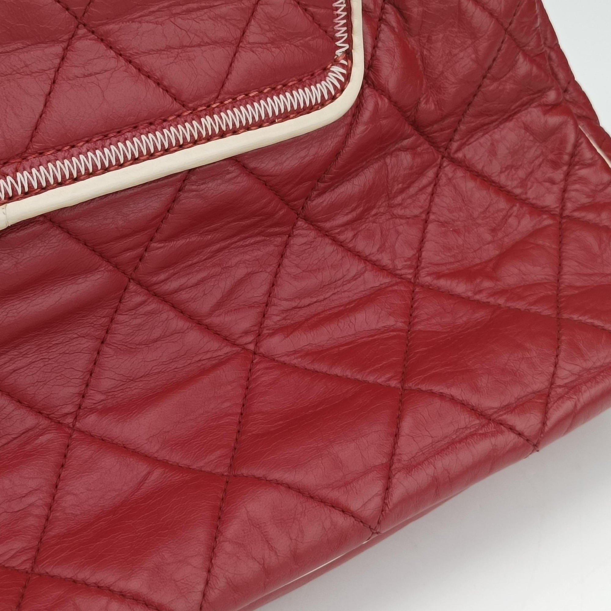 East West Burgundy lambskin×leather A37694 12579163イーストウエスト ワインレッド ラムスキン×レザー A37694 12579163