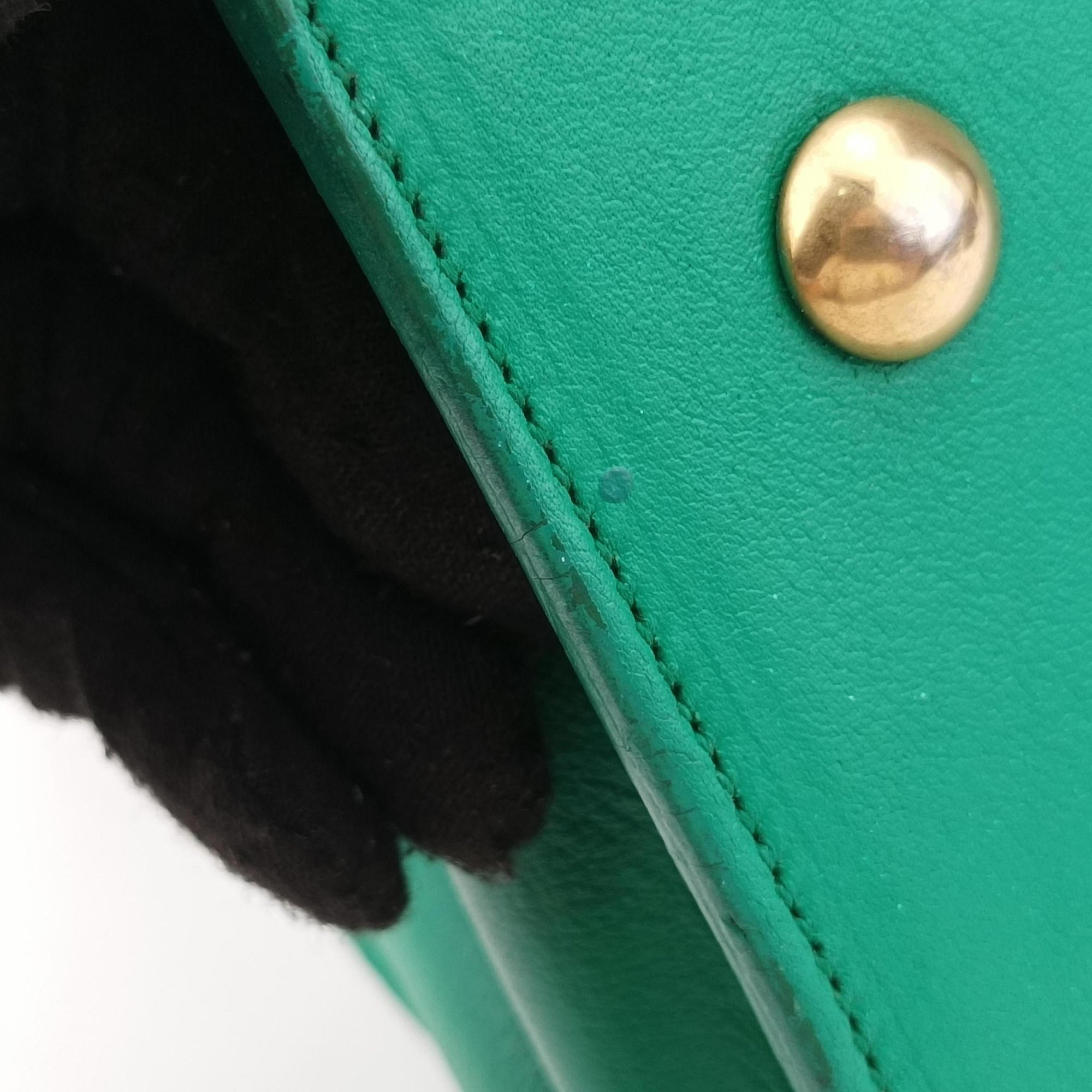 Y Ligne Petit Cabas Green Leather 311210 311210.498879Yライン プチカバス グリーン レザー 311210 311210.498879