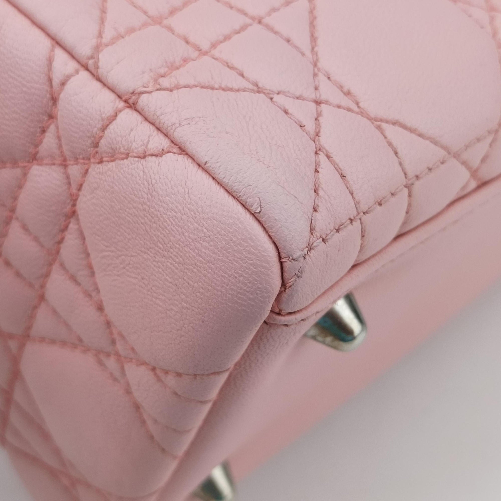 Lady Dior Pink lambskin 02-MA-0075レディディオール ピンク ラムスキン 02-MA-0075