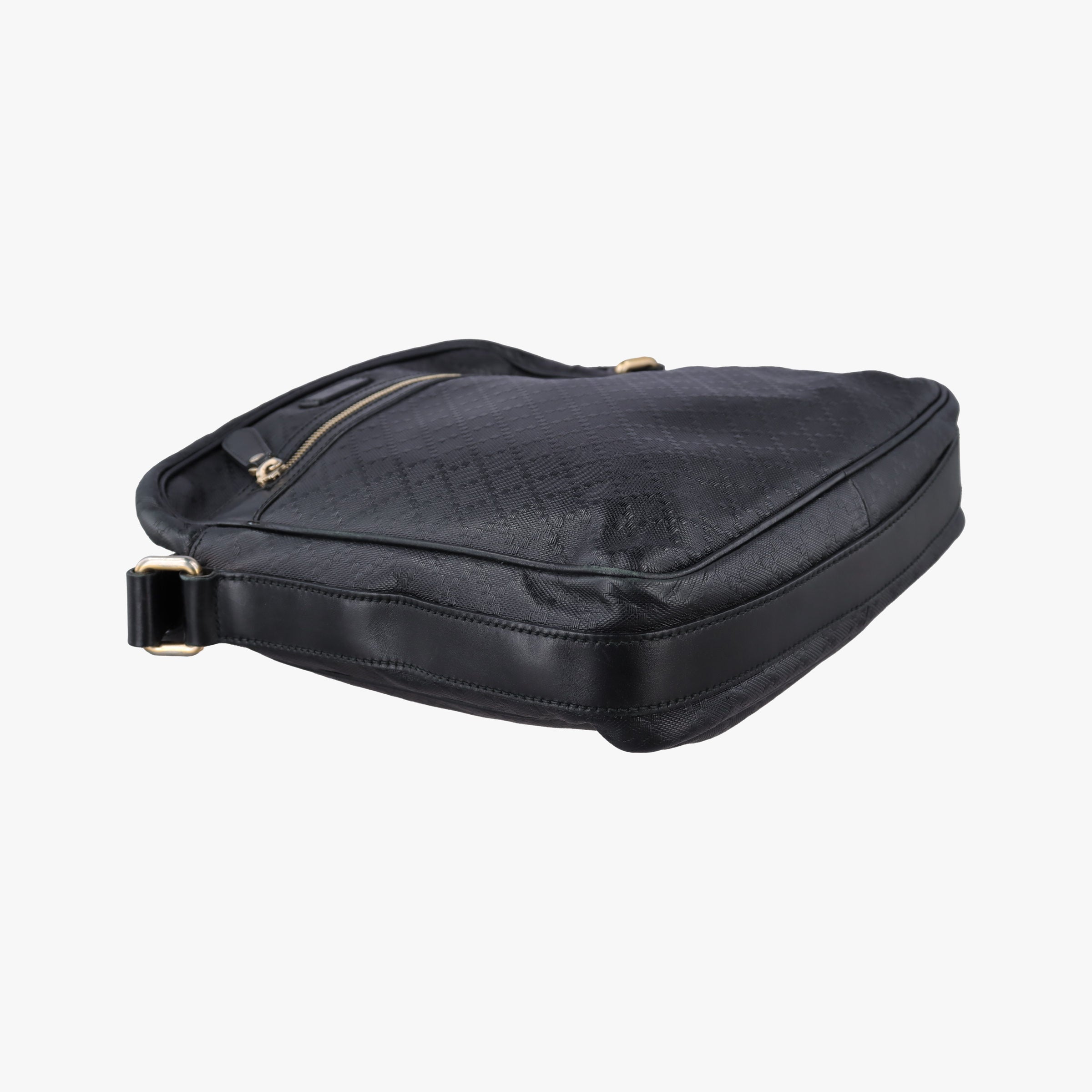 GG Imprime Messenger Black Leather 201448 D014656099GGインプリメ メッセンジャー ブラック レザー 201448 D014656099