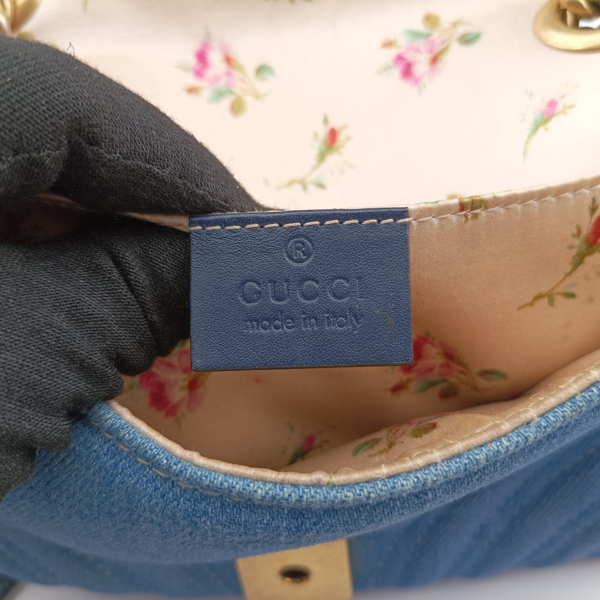 GG Marmont Blue Denim 446744 C023412281GGマーモント ブルー デニム 446744 C023412281
