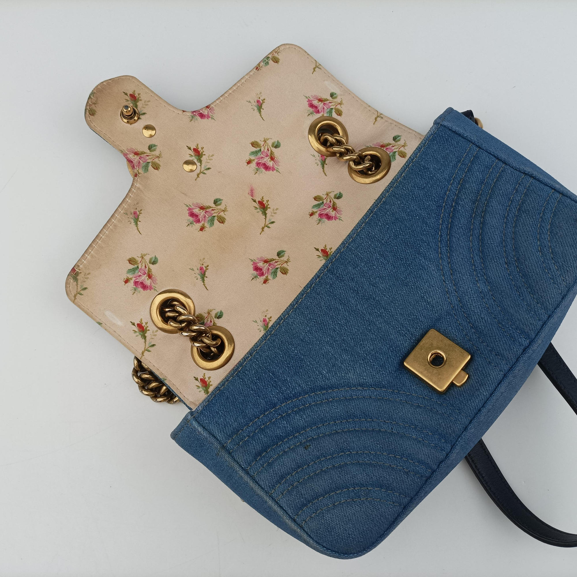 GG Marmont Blue Denim 446744 C023412281GGマーモント ブルー デニム 446744 C023412281