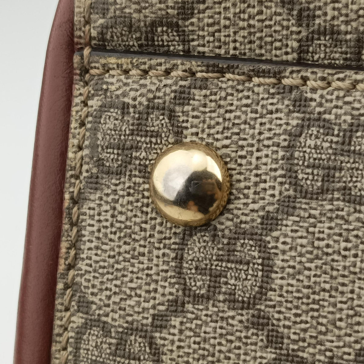 Vintage Gucci GG SUPREME beige×brown PVC coated canvas×Leather 409529 shoulderbag | stylenewstar