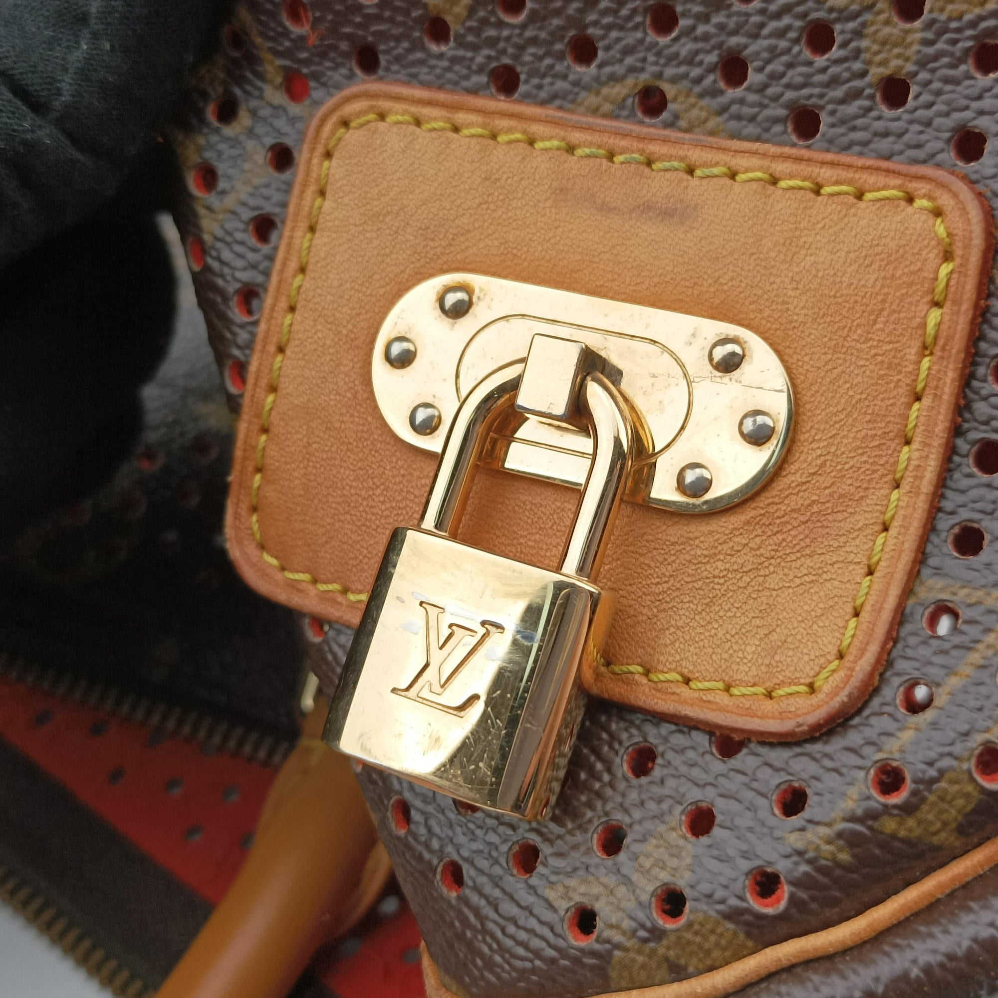 Speedy30 brown×Fuchsia Pink Monogram Perfo M95180 スピーディ30 モノグラム/ブラウン×フューシャピンク モノグラム ペルフォ M95180