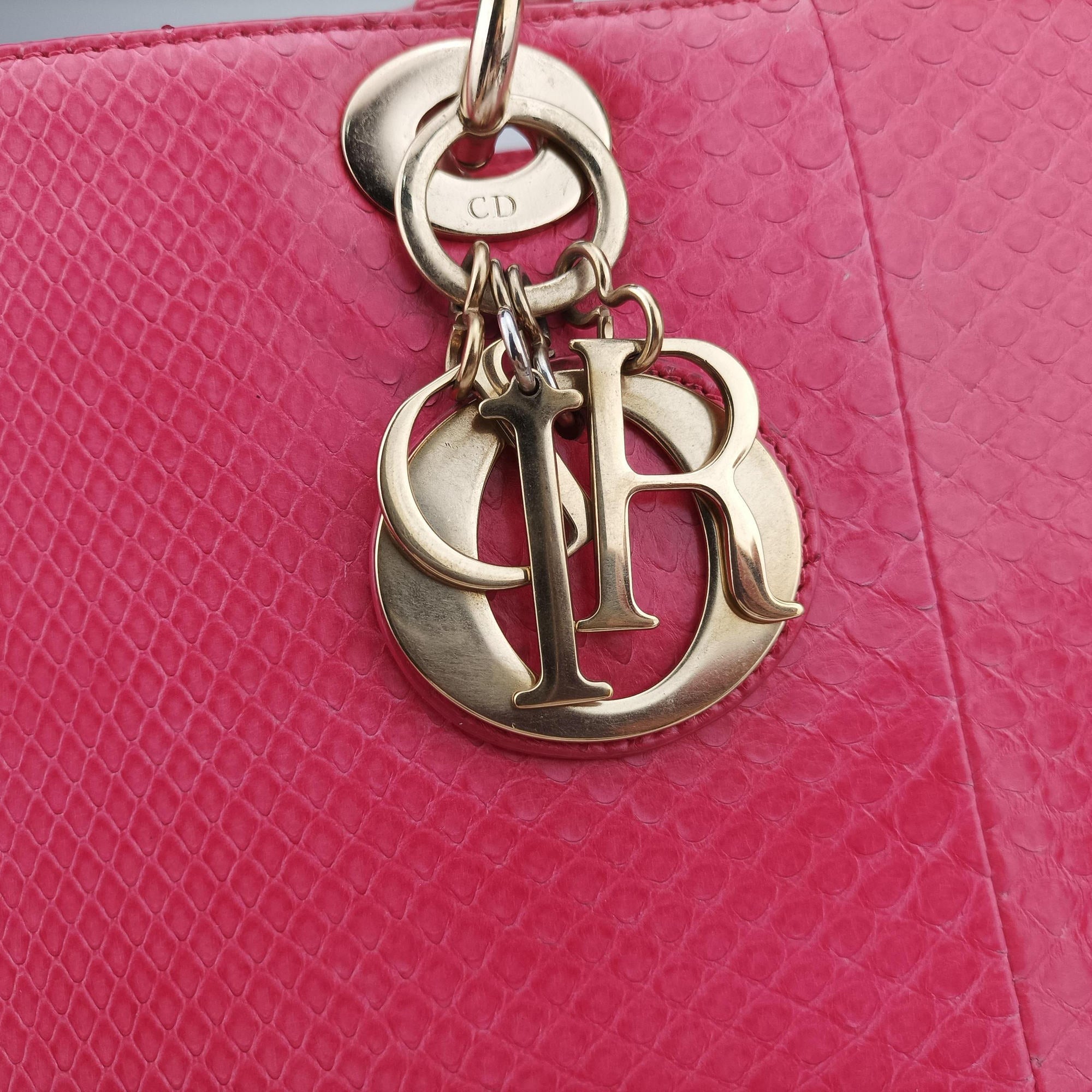 Lady Dior Pink snakeskin 21-MA-1123レディディオール ピンク ヘビ革 21-MA-1123