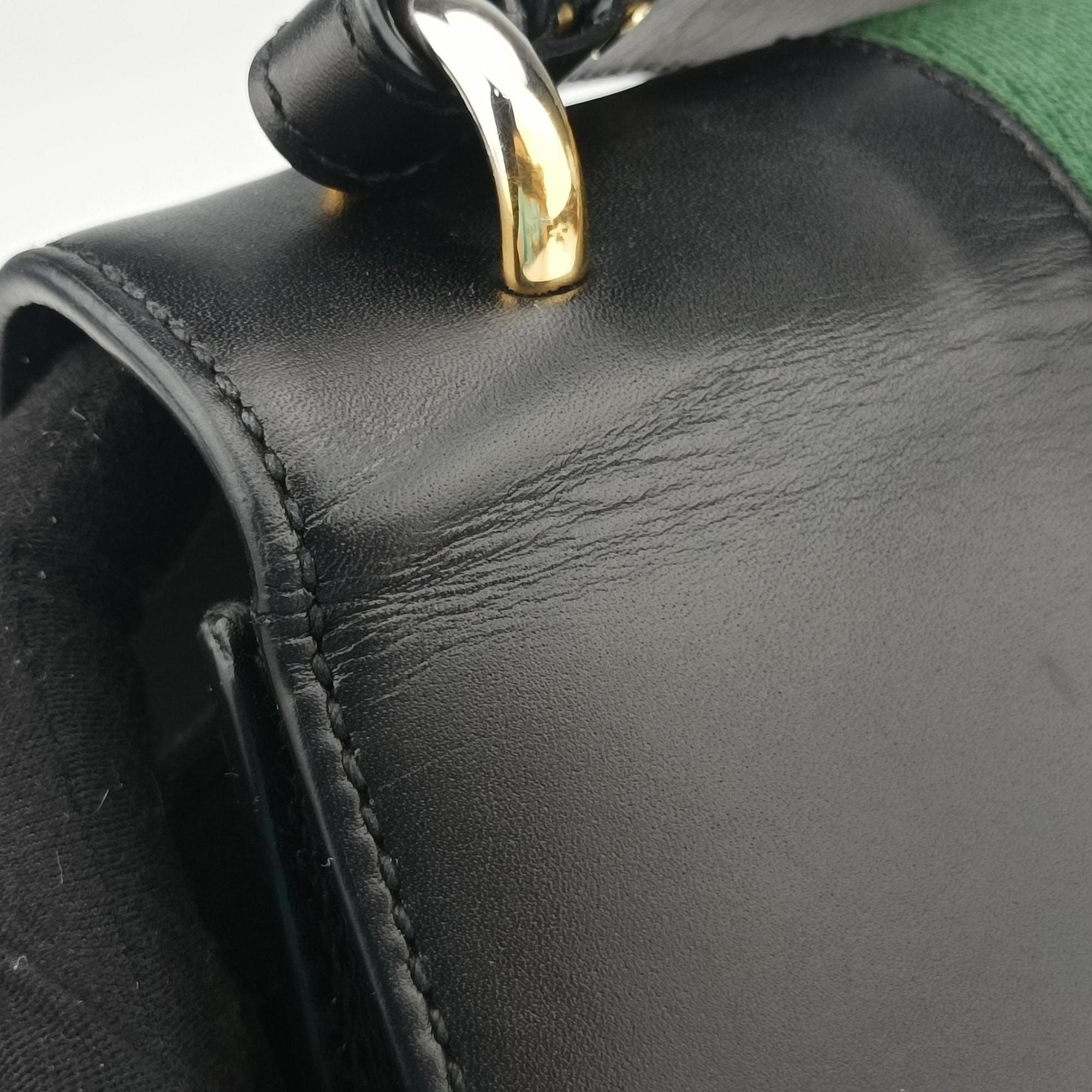 Sylvie Black×green×red Leather 421882 E021240504シルヴィ ブラック×グリーン×レッド レザー 421882 E021240504