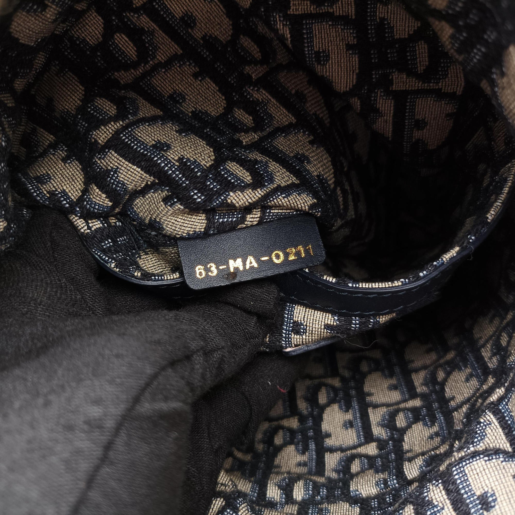 Wicker Basket Beige×navy Natural wicker×Dior oblique jacquard 63-MA-0211ウィッカー バケット ベージュ×ネイビー ナチュラルウィッカー×ディオール オブリーク ジャカード 63-MA-0211