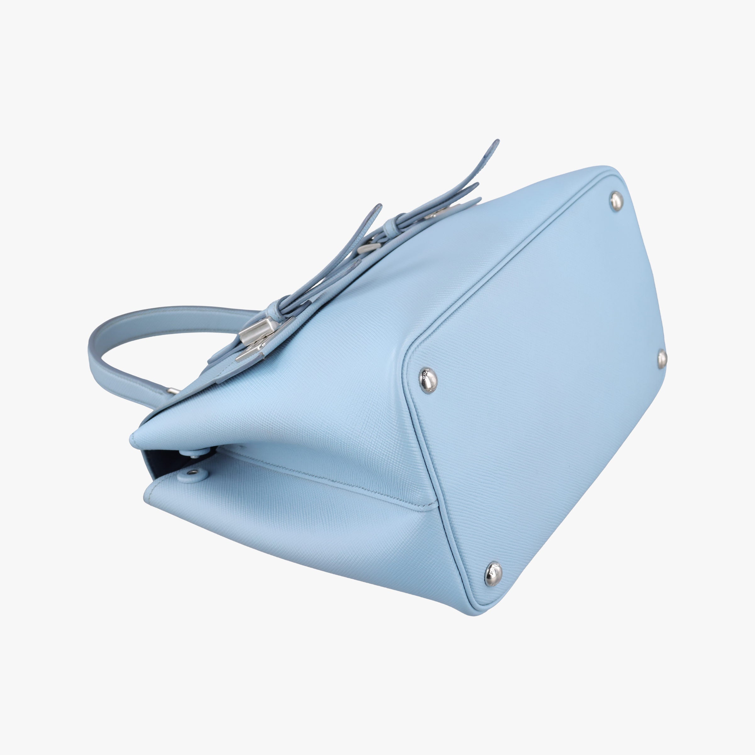Half Flap Double Turn Lock Blue SAFFIANO Leather BN2821 14/Cハーフフラップダブルターンロック ブルー サフィアーノレザー BN2821 14/C