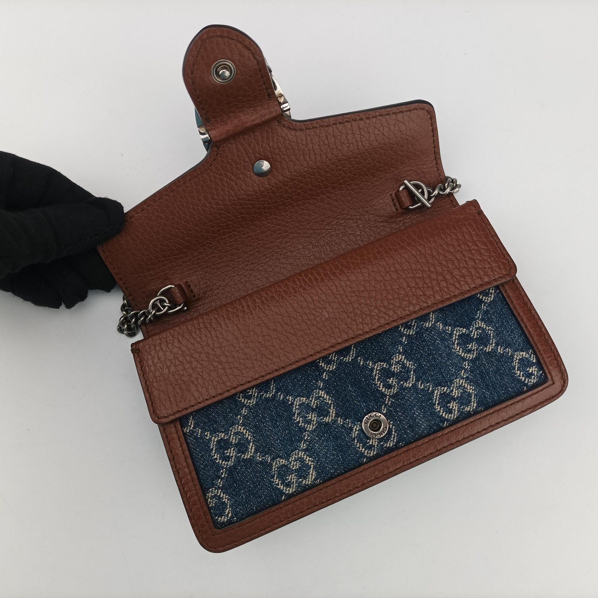 Dionysus Blue×brown denim×leather 476432 ディオニュソス ブルー×ブラウン デニム×レザー 476432