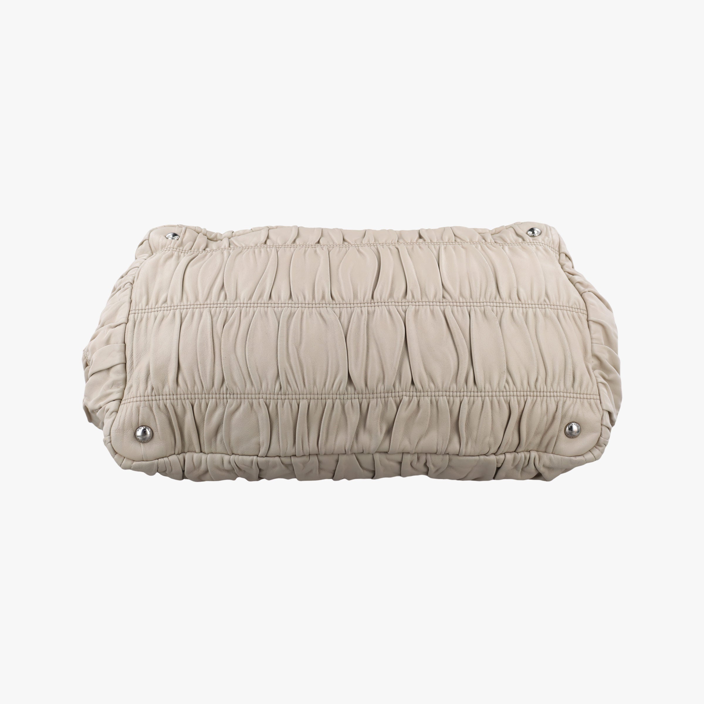 Gaufre Beige Nappa Leather 110ギャザー ベージュ ナッパレザー 110