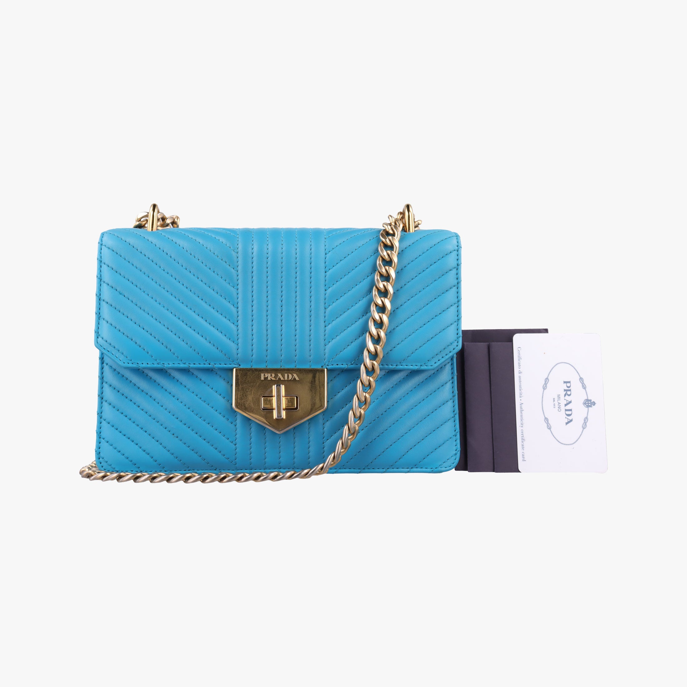 Turn lock Chevron Impunture Autre Cuir Blue Leather 31/A3ターン ロック ブルー レザー 31/A3