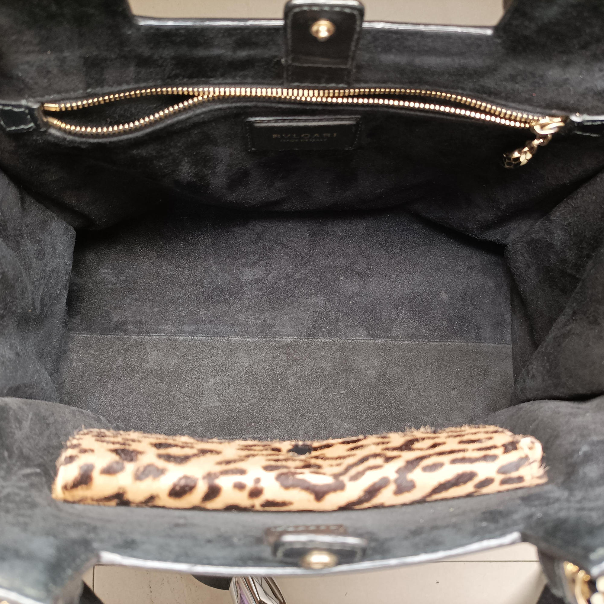 Serpenti Scaglie Black × Leopard Pattern Pony × Leather EK.F14.37788セルペンティ スカリエ ブラック × レオパード柄 ハラコ×レザー EK.F14.37788