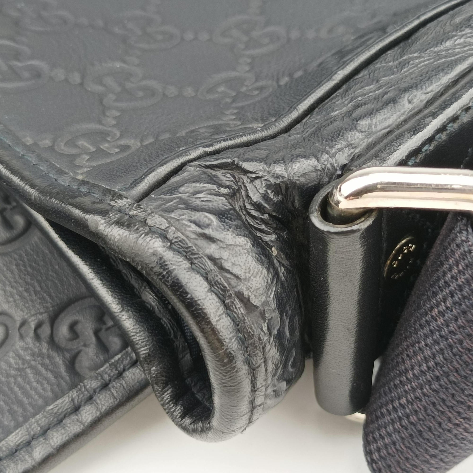 Guccissima Rubber Messenger Navy Leather 246067 D017000164グッチシマ メッセンジャー ネイビー レザー 246067 D017000164
