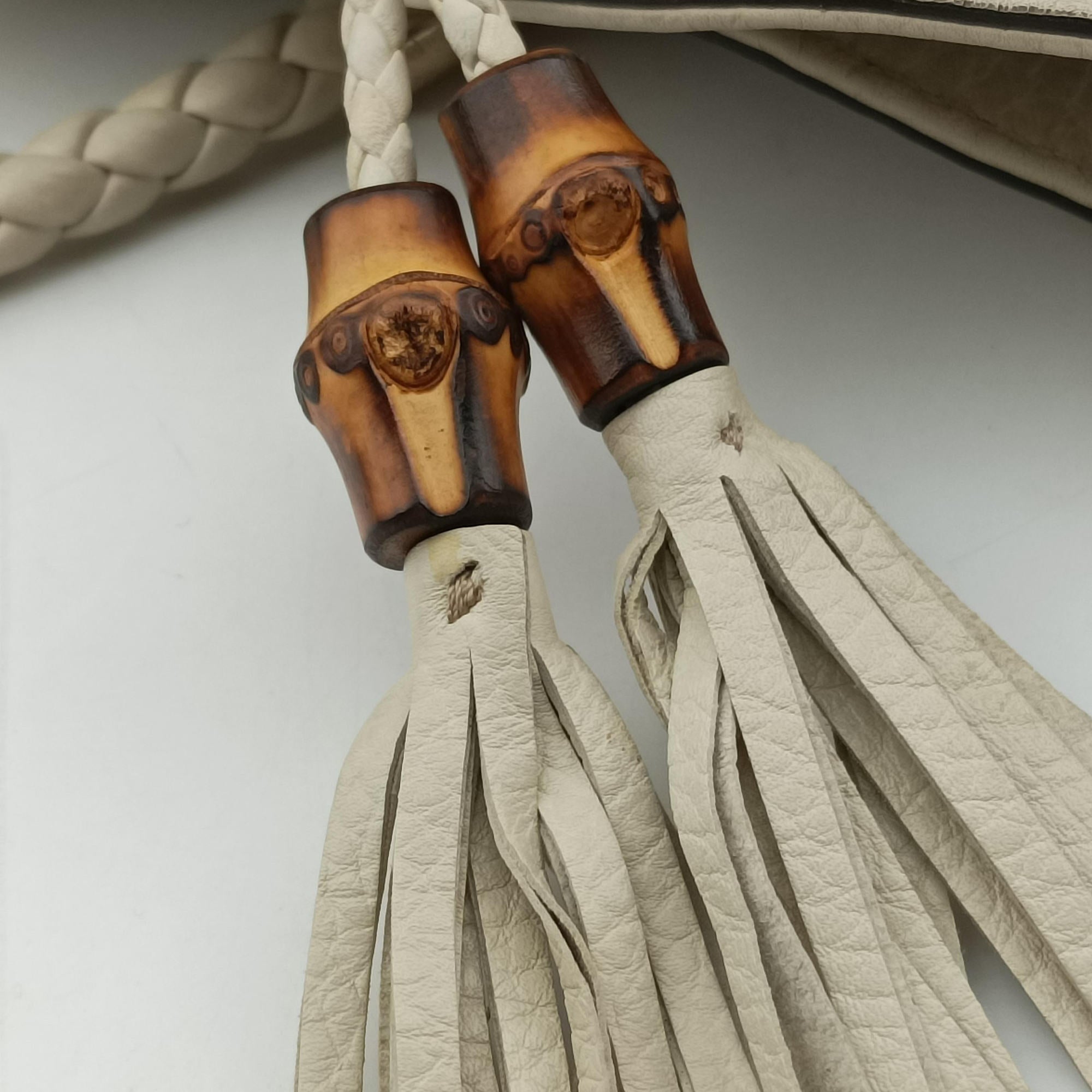 Bella Bamboo Tassel fringe White Leather 269945 G013926004ベラ バンブータッセル フリンジ ホワイト レザー 269945 G013926004