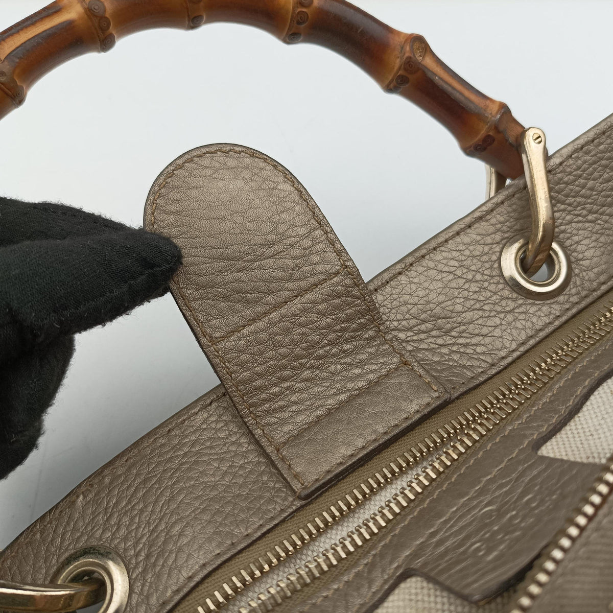 Bamboo Shopper Golden Leather 323660 A015693857バンブーショッパー ゴールド レザー 323660 A015693857