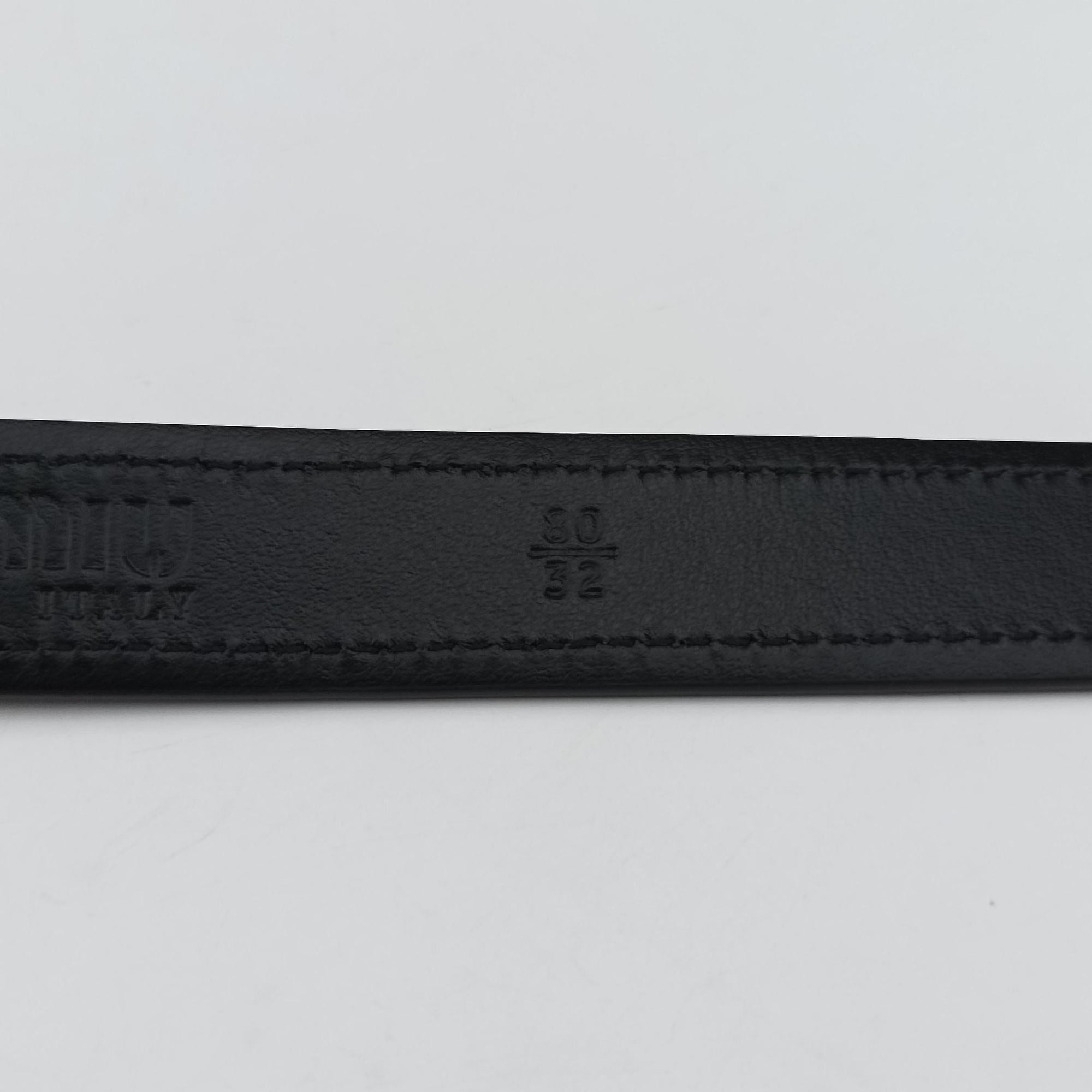 Logo belt Black leather DNP104ロゴベルト ブラック レザー DNP104