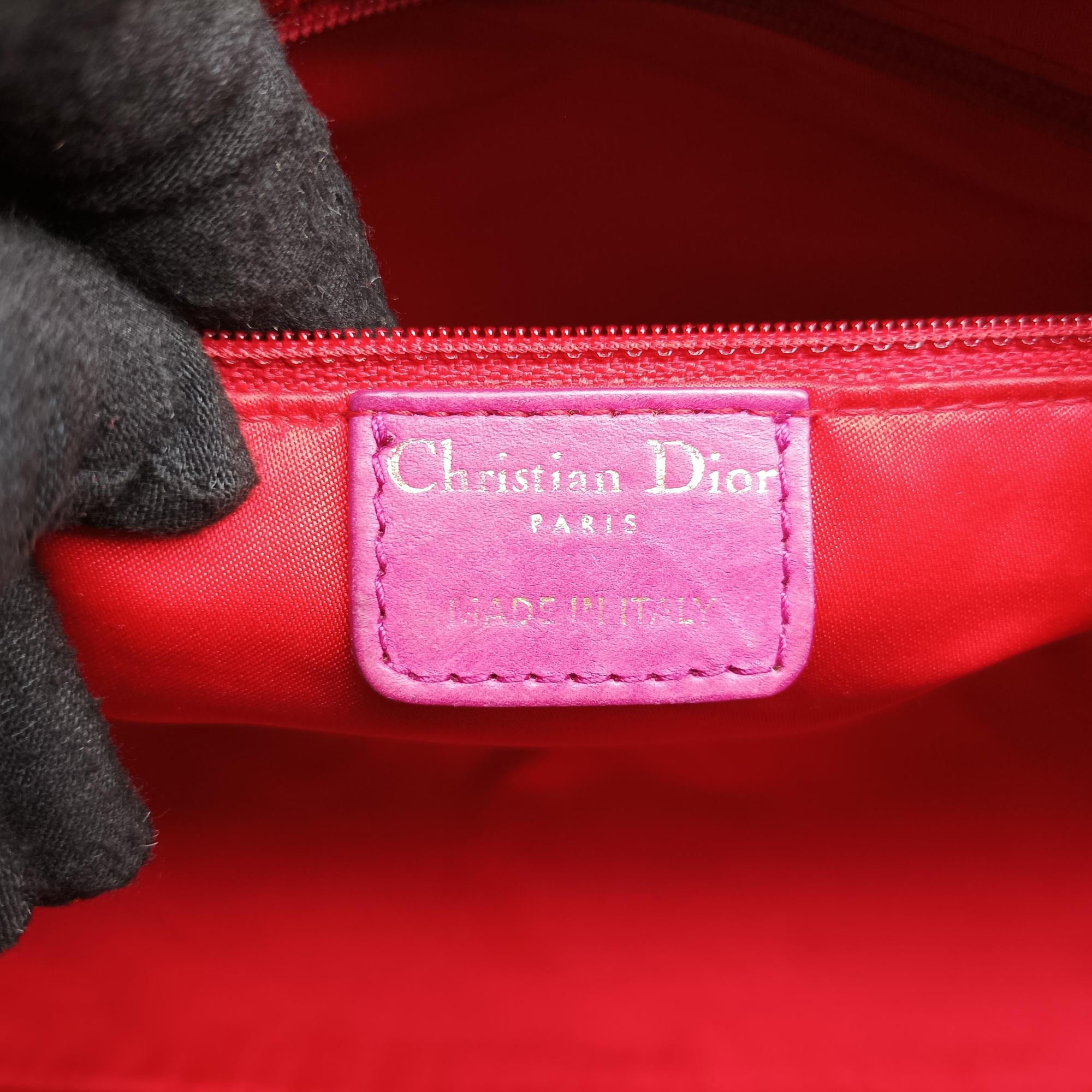 Lady Dior Rose leather 05-MA-1027レディディオール ローズ レッド レザー 05-MA-1027
