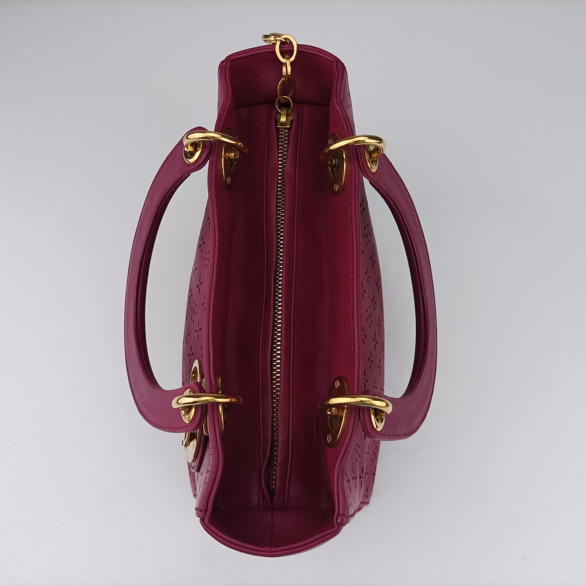 Lady Dior Rose leather 05-MA-1027レディディオール ローズ レッド レザー 05-MA-1027