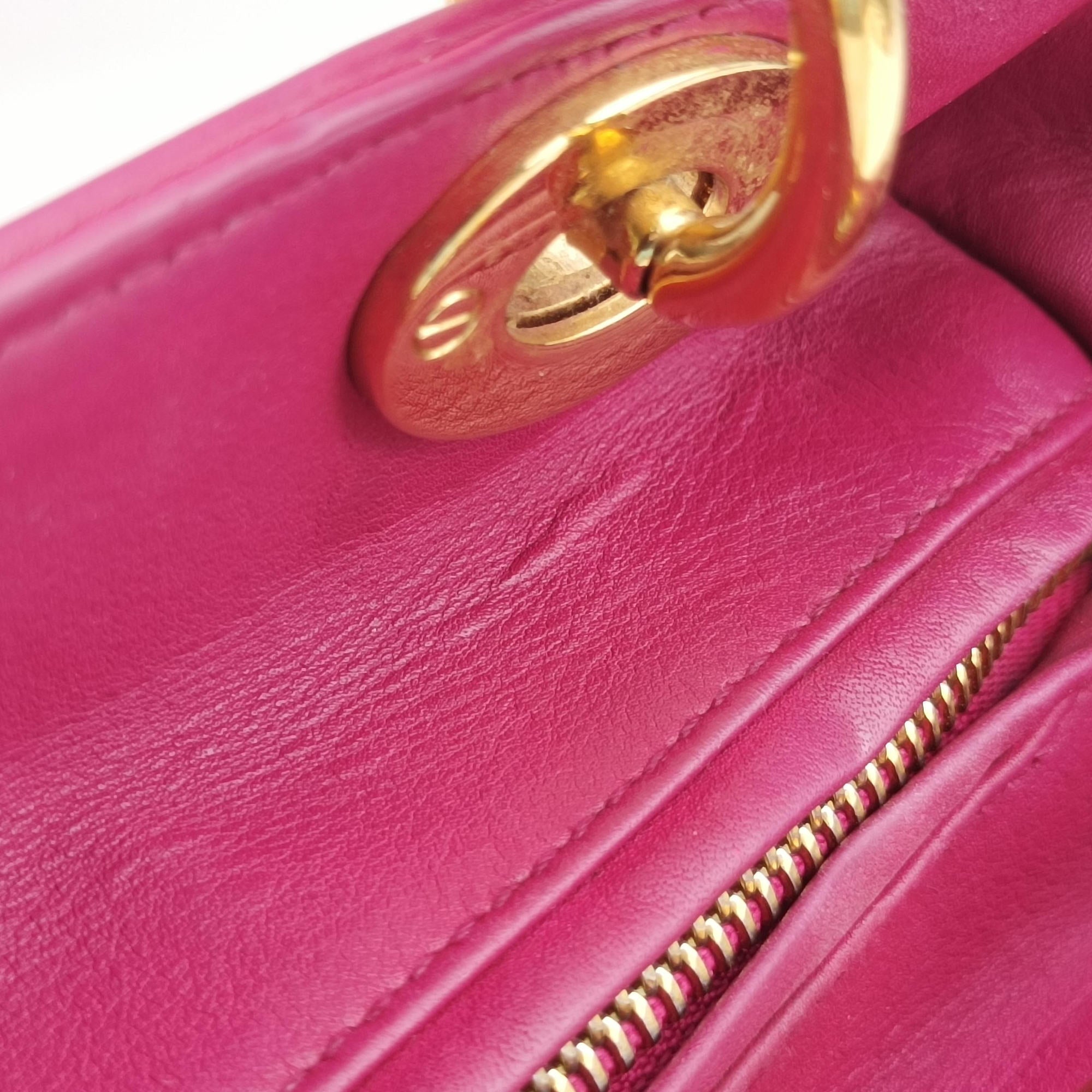 Lady Dior Rose leather 05-MA-1027レディディオール ローズ レッド レザー 05-MA-1027