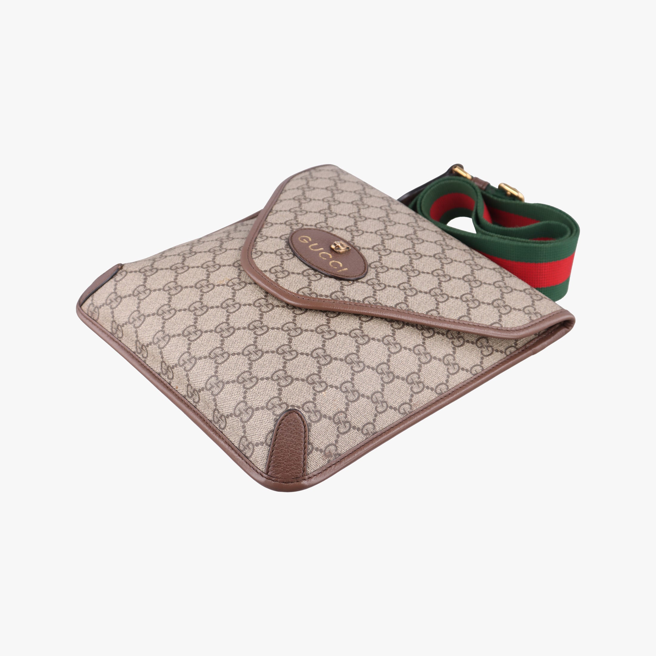 Neo Vintage GG Medium Messenger Beige×red×green PVC coated canvas×Leather 598604 B033618209ネオヴィンテージ GG ミディアム メッセンジャー ベージュ×レッド×グリーン PVCコーティングキャンバス×レザー 598604 B033618209