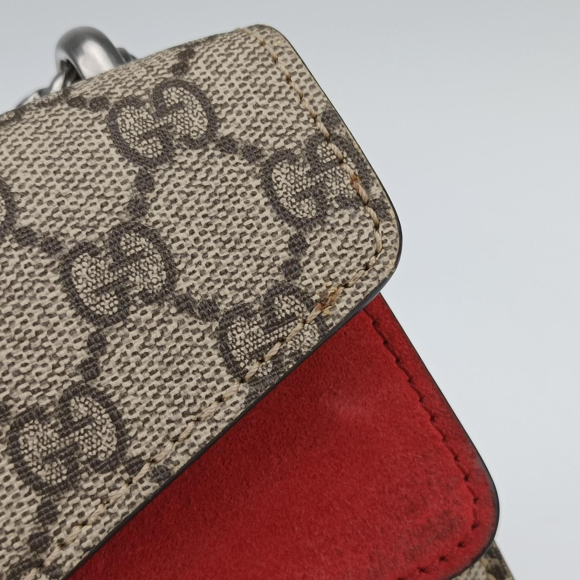 Dionysus beige×red PVC coated canvas × suede 421970 A022722966ディオニュソス ベージュ×レッド PVCコーティングキャンバス × スエード 421970 A022722966