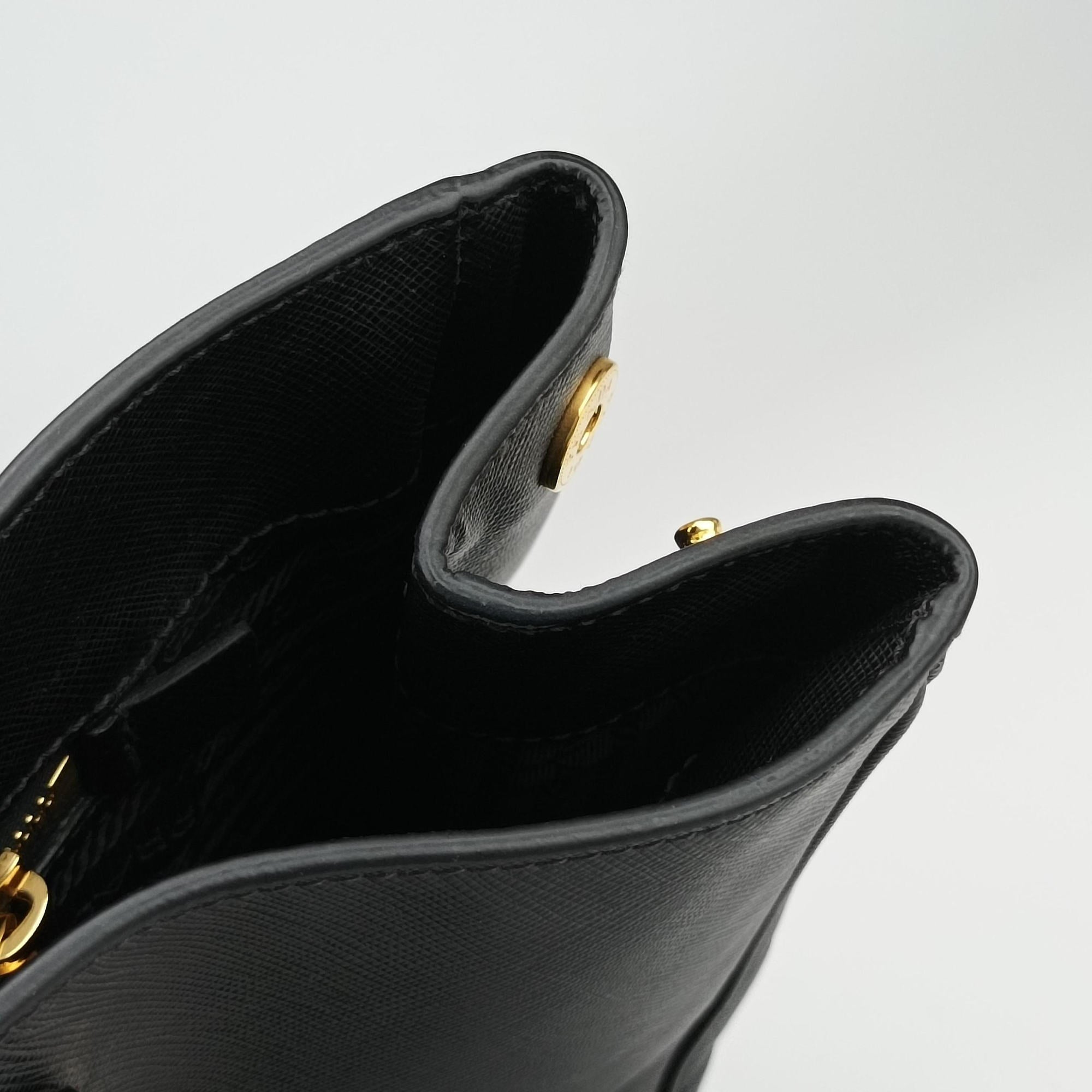 Galleria Black SAFFIANO Leather 1BA274 158 31/Uガレリア ブラック サフィアーノレザー 1BA274 158 31/U