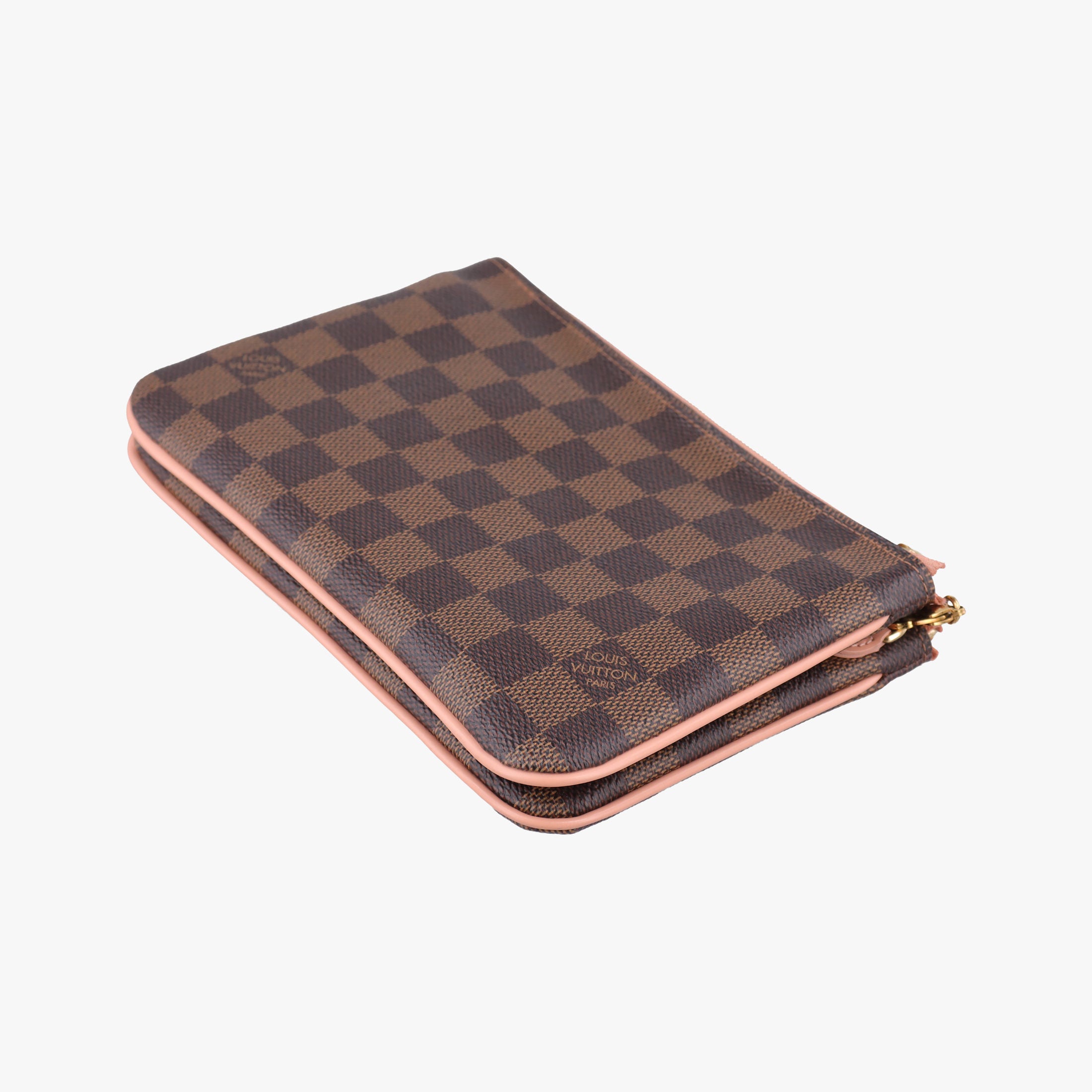 Pochette Double Zip EBENE×Rose Ballerine Damier Canvas N60254 MI4129ポシェット ドゥーブルジップ エベーヌ×ローズバレリーヌ ダミエキャンバス N60254 MI4129