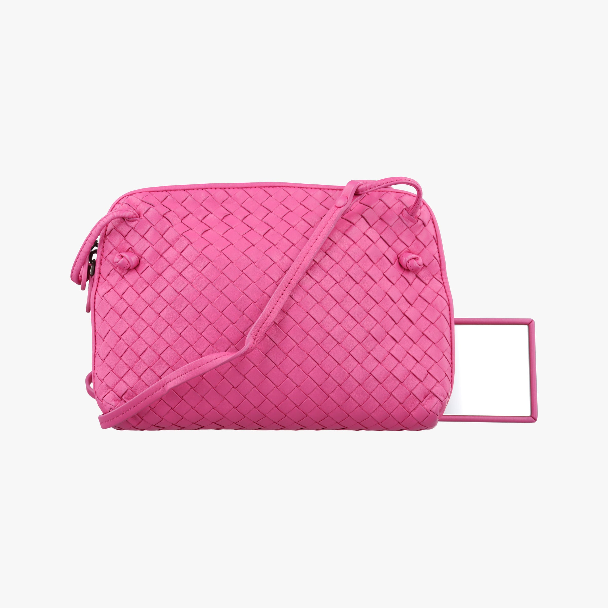 NODINI Intrecciato Rose lambskin B03158293Yノディーニ イントレチャート ローズ レッド ラムスキン B03158293Y
