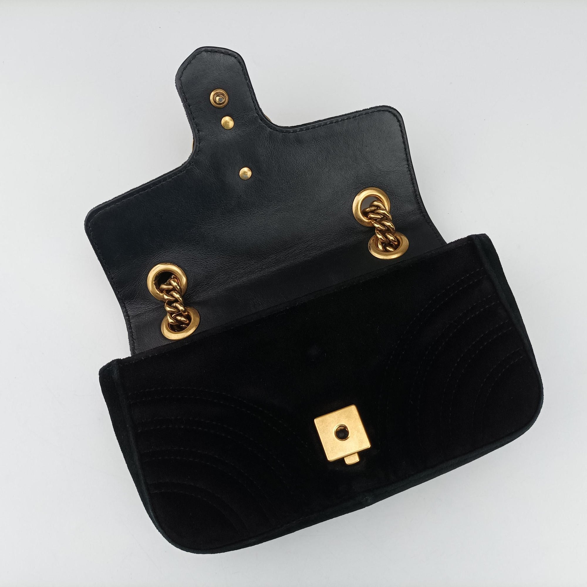 GG Marmont Black velour 446744 G021908351GGマーモント ブラック ベロア 446744 G021908351