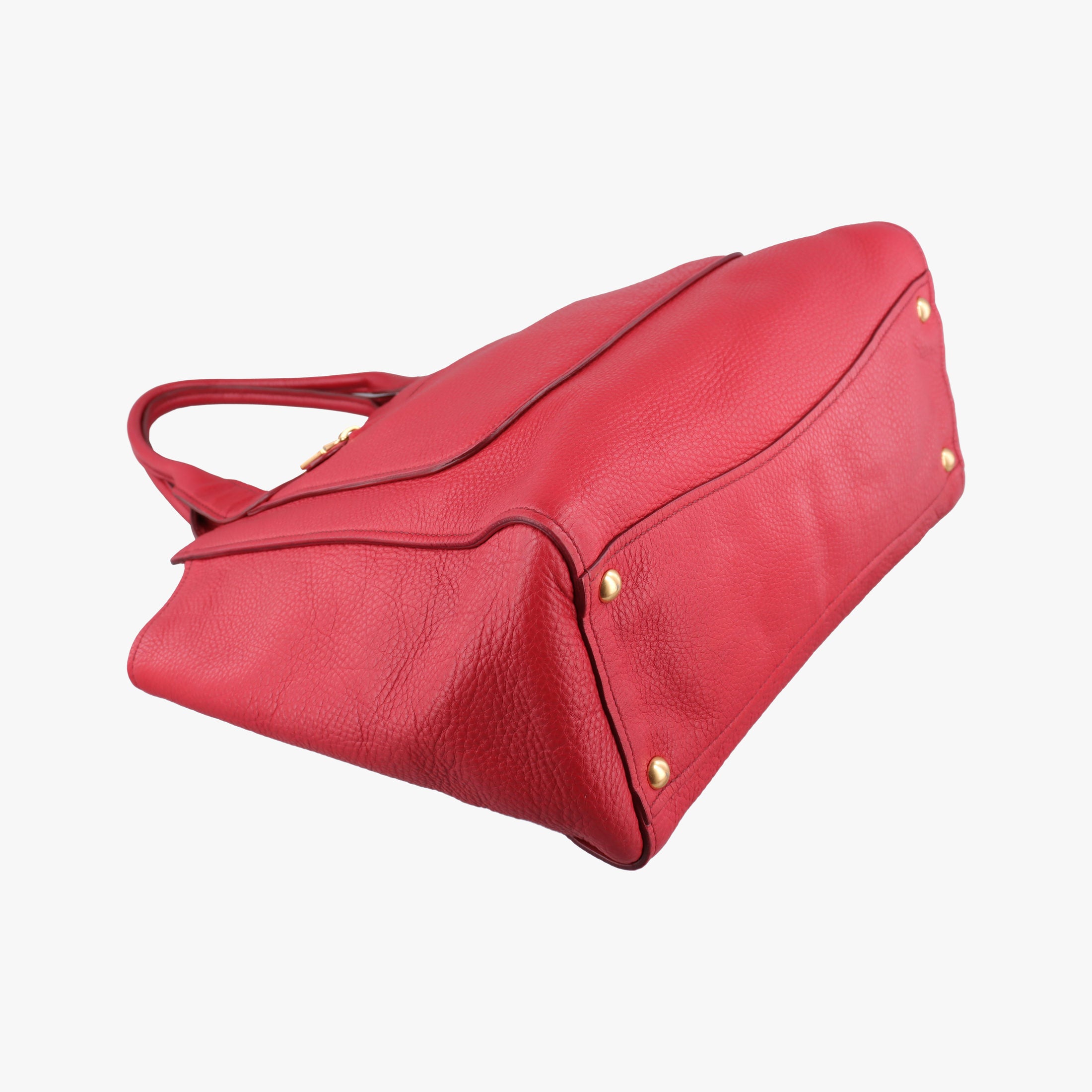 Vitello Caribu Front Zip Pocket Tote Red Leather RN0908 25ヴィテッロ カリブー フロントジップ ポケット トート レッド レザー RN0908 25
