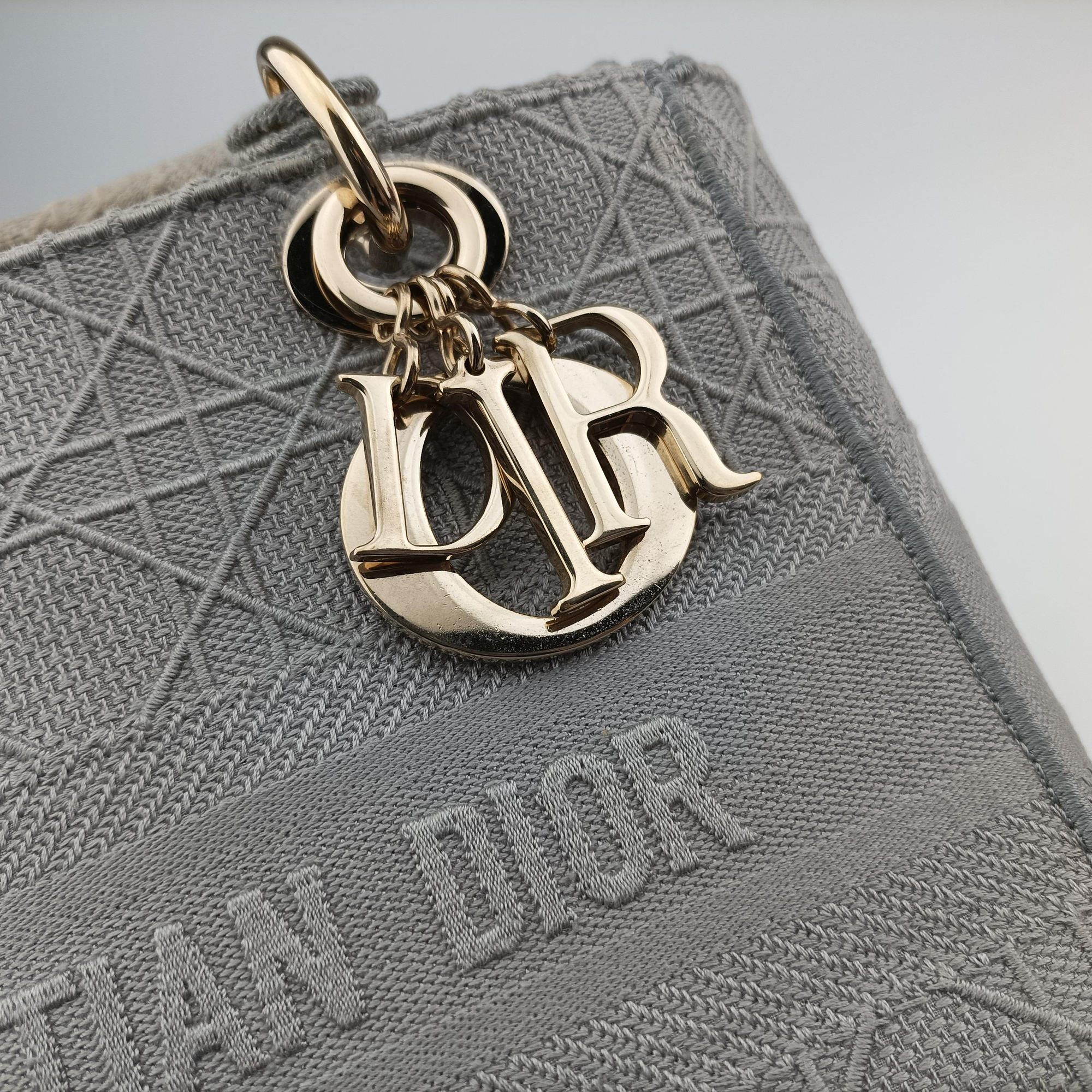 Lady Dior D-lite Grey Jacquard 50-MA-0290 IC Chipレディディオール D-lite グレー ジャガード 50-MA-0290 ICチップ