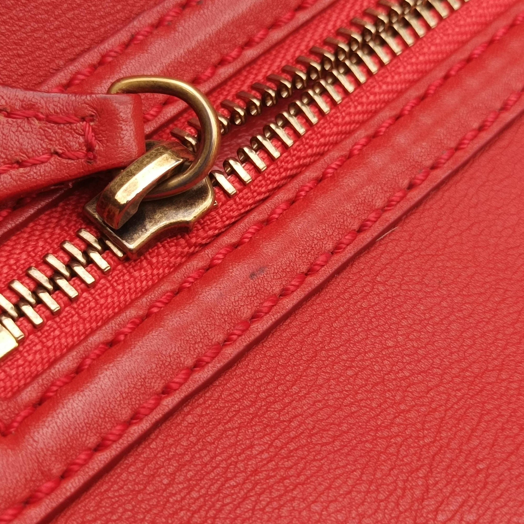 Luggage Micro shopper Red Leather F-CE-0151ラゲージマイクロショッパー レッド レザー F-CE-0151