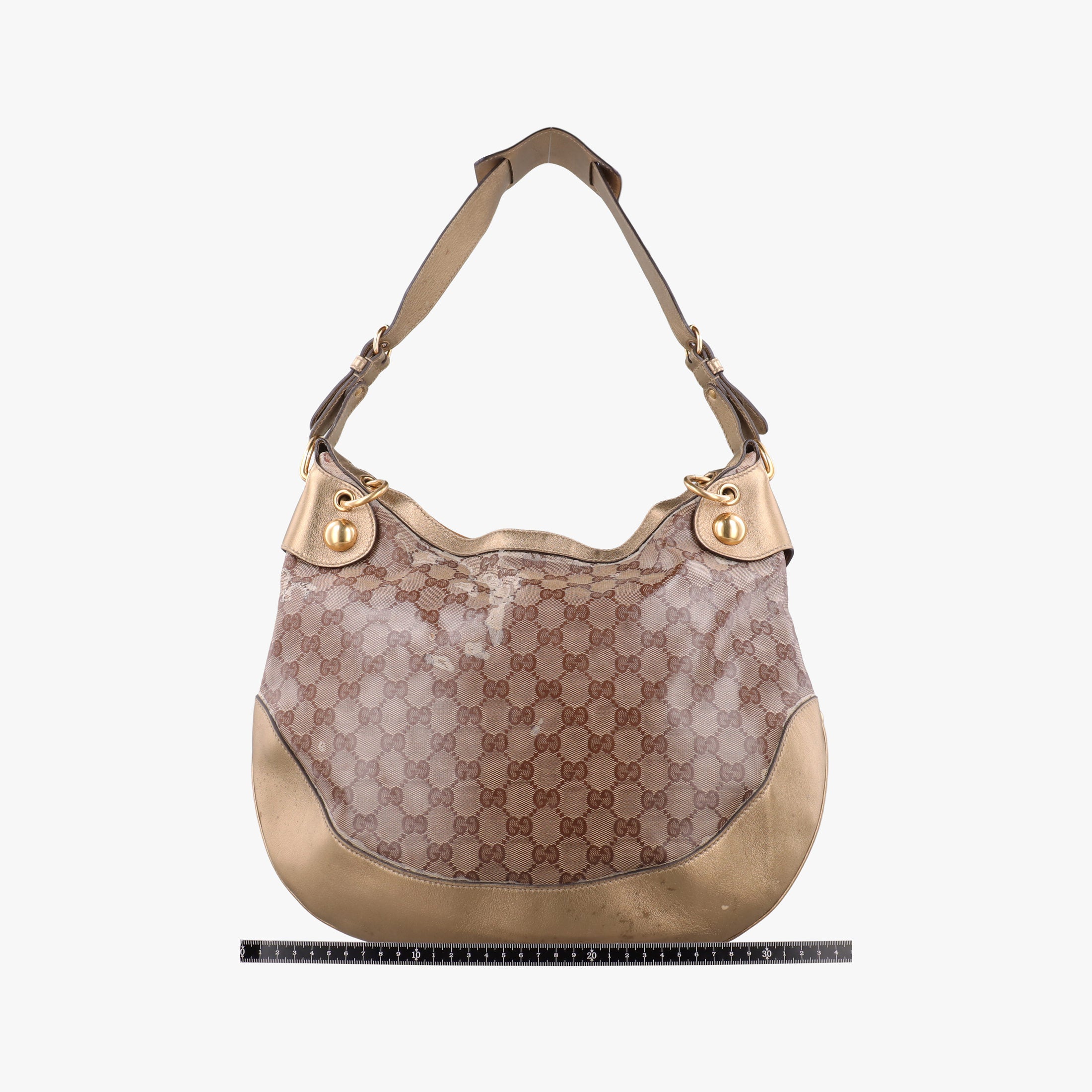 Babouska Heart Hobo khaki×golden PVC coated canvas 211965 F3936531バブースカ ハート ホーボー カーキ×ゴールド PVCコーティングキャンバス 211965 F3936531