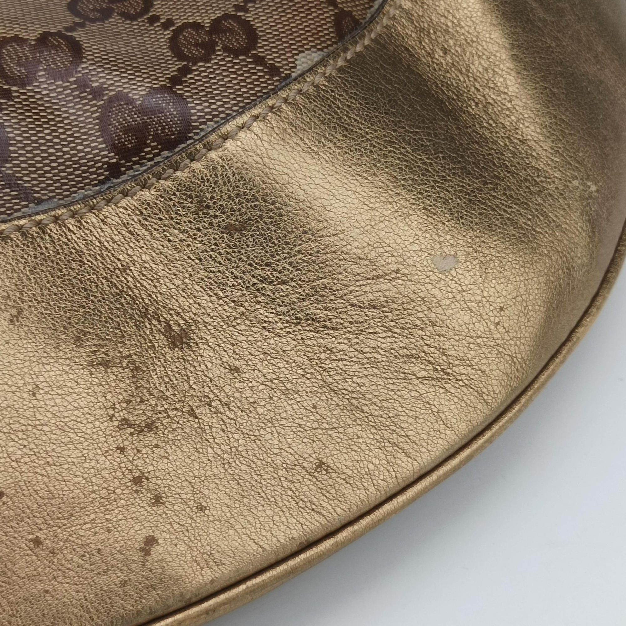 Babouska Heart Hobo khaki×golden PVC coated canvas 211965 F3936531バブースカ ハート ホーボー カーキ×ゴールド PVCコーティングキャンバス 211965 F3936531