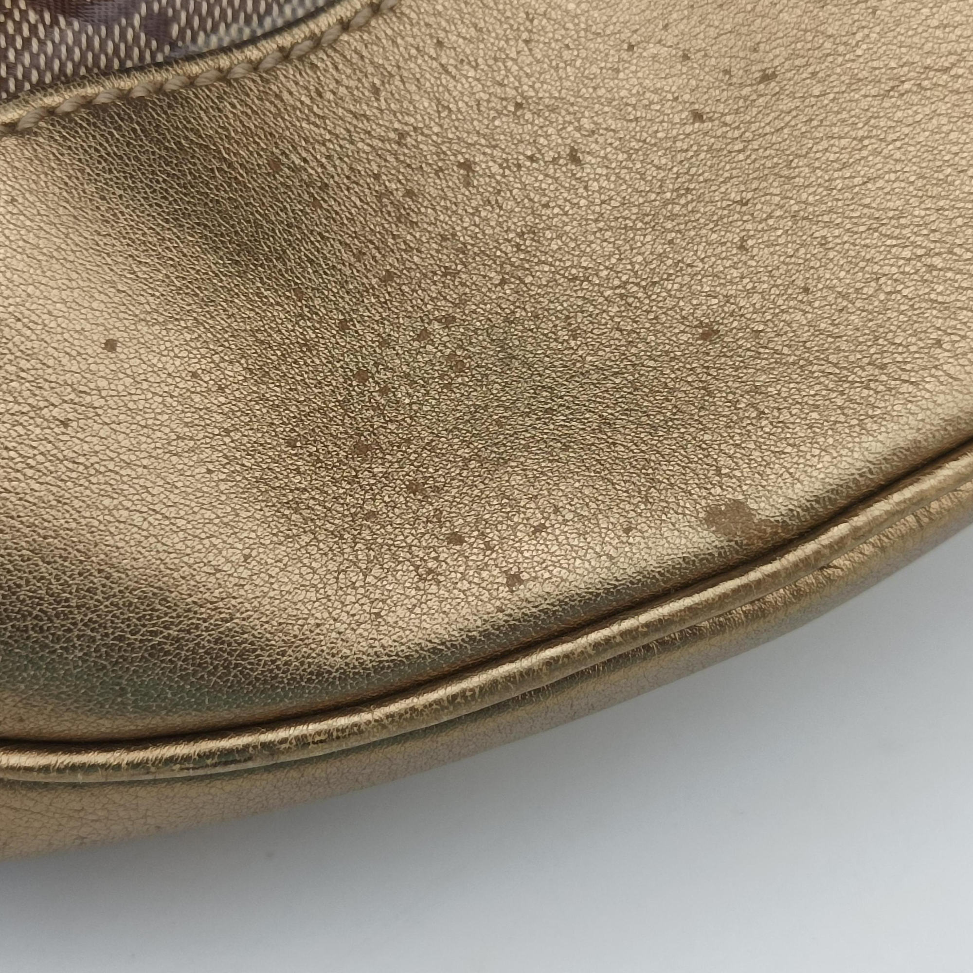 Babouska Heart Hobo khaki×golden PVC coated canvas 211965 F3936531バブースカ ハート ホーボー カーキ×ゴールド PVCコーティングキャンバス 211965 F3936531