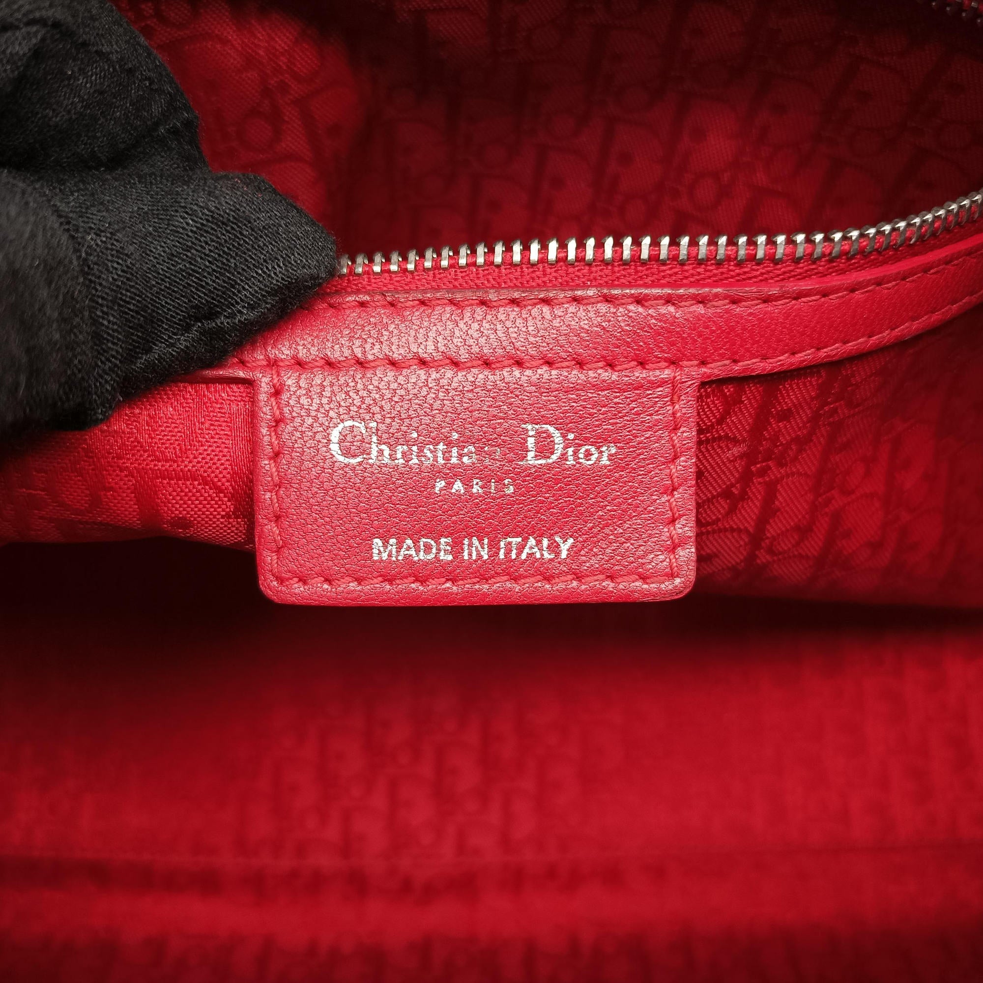 Lady Dior Red lambskin 08-MA-0161レディディオール レッド ラムスキン 08-MA-0161
